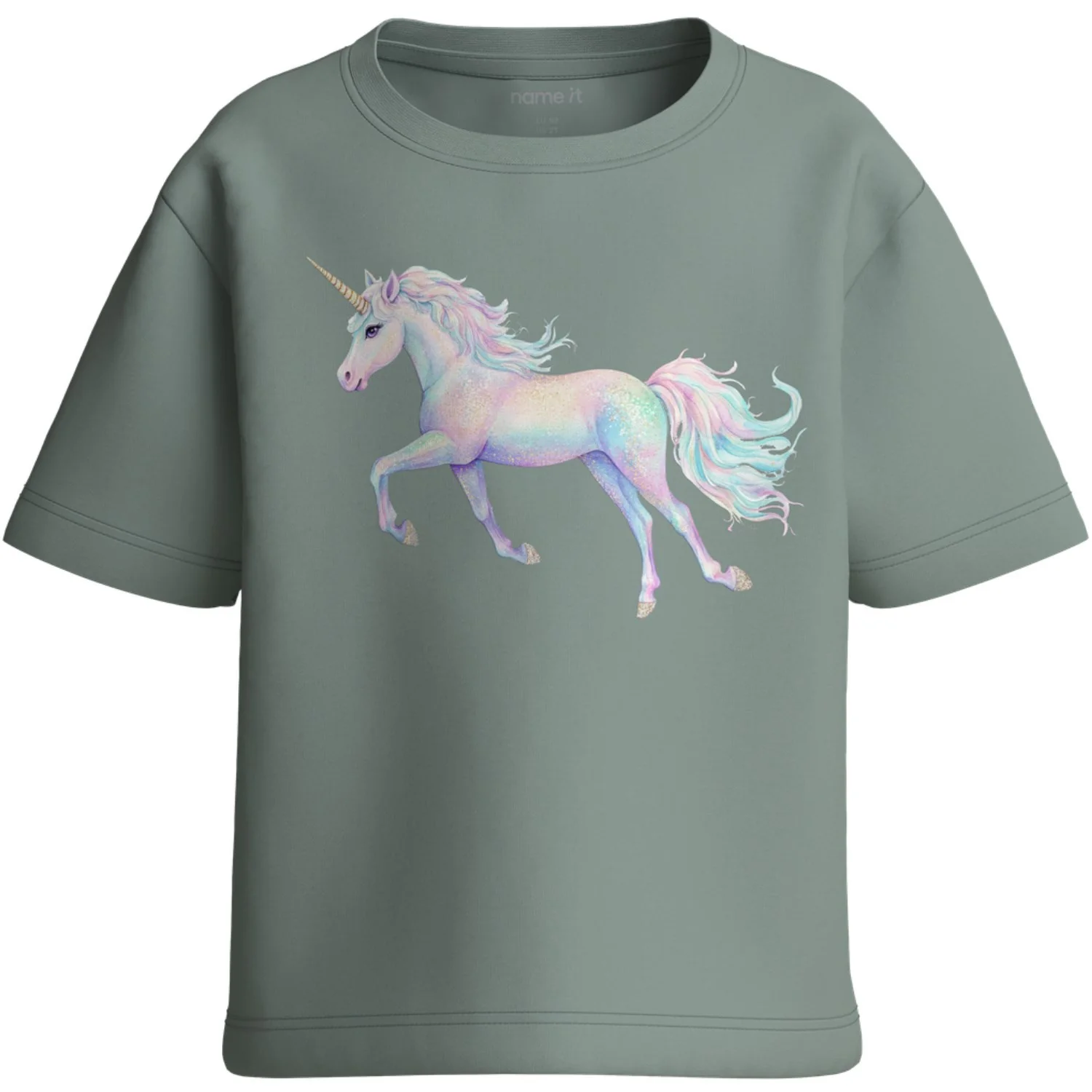Name It Green Milieu Unicorn Nmfvotea Ss Nreg Top