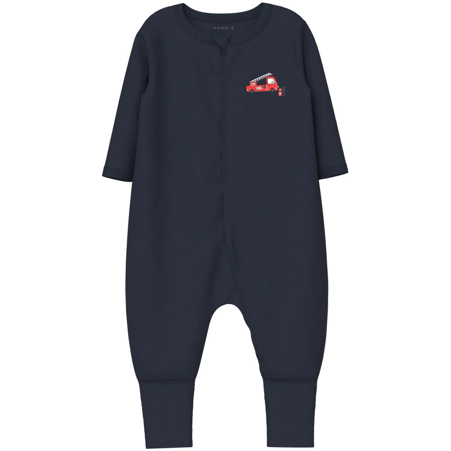 Name It Grey Melange Nbmnightsuit 2P Zip Ff Firetruck Noos - Image 3