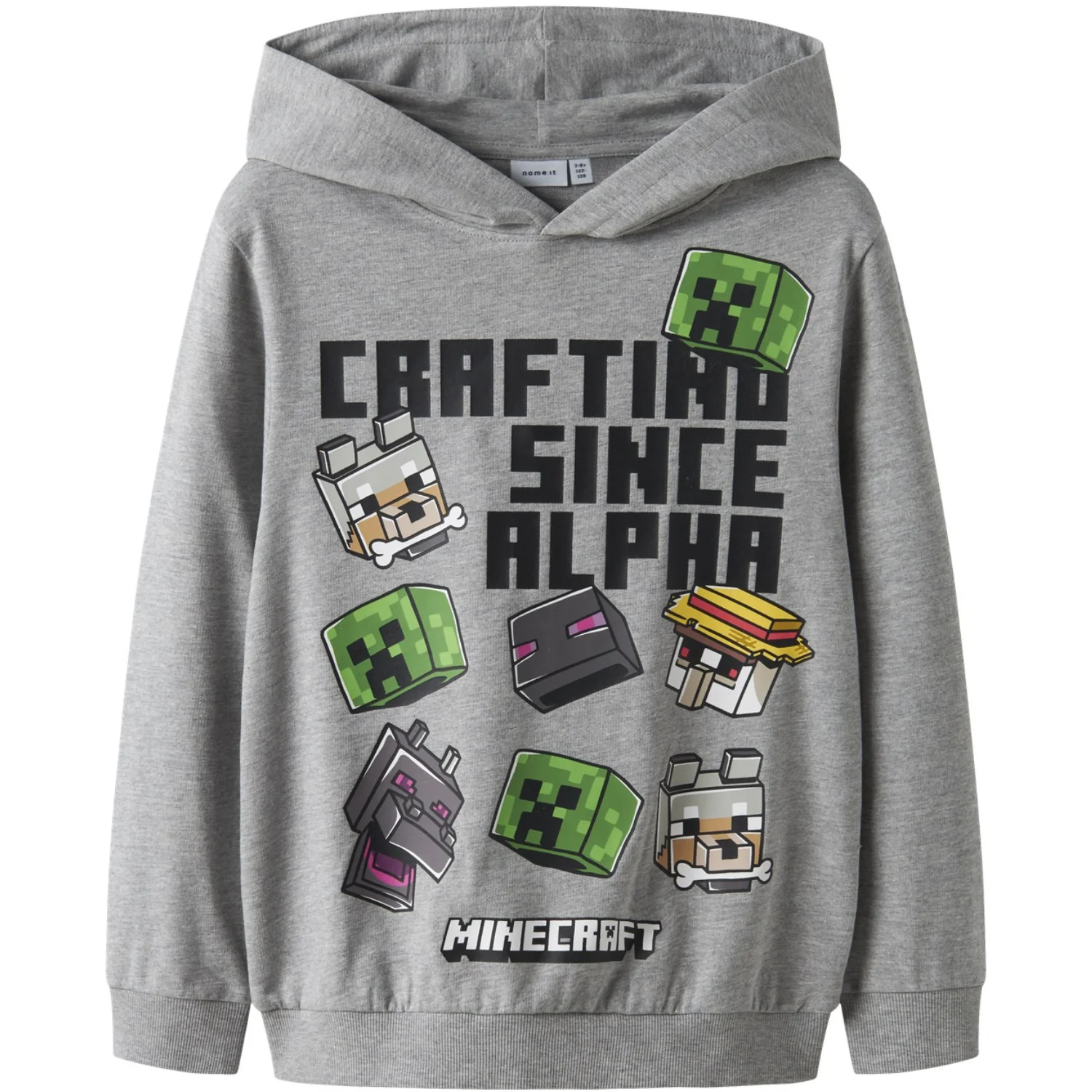 Name It Grey Melange Nkmjet Minecraft Nreg Sweat Wh Unb Bfu