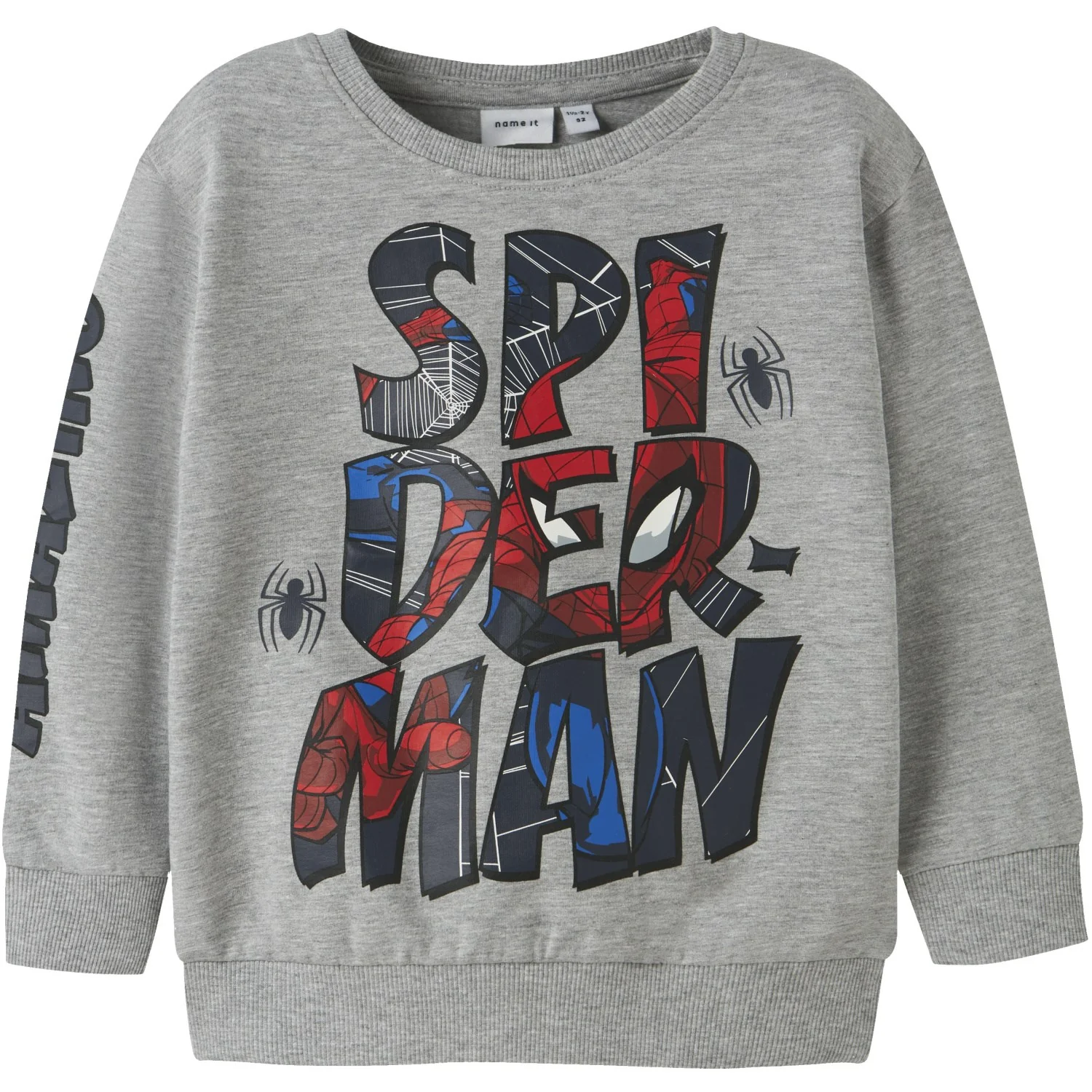 Name It Grey Melange Nmmfloyd Spider Nreg Sweat Bru Mar