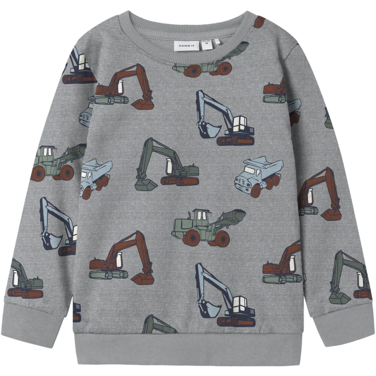 Name It Grey Melange Nmmnenean Ls Swe Bru Pb Sæt - Image 2