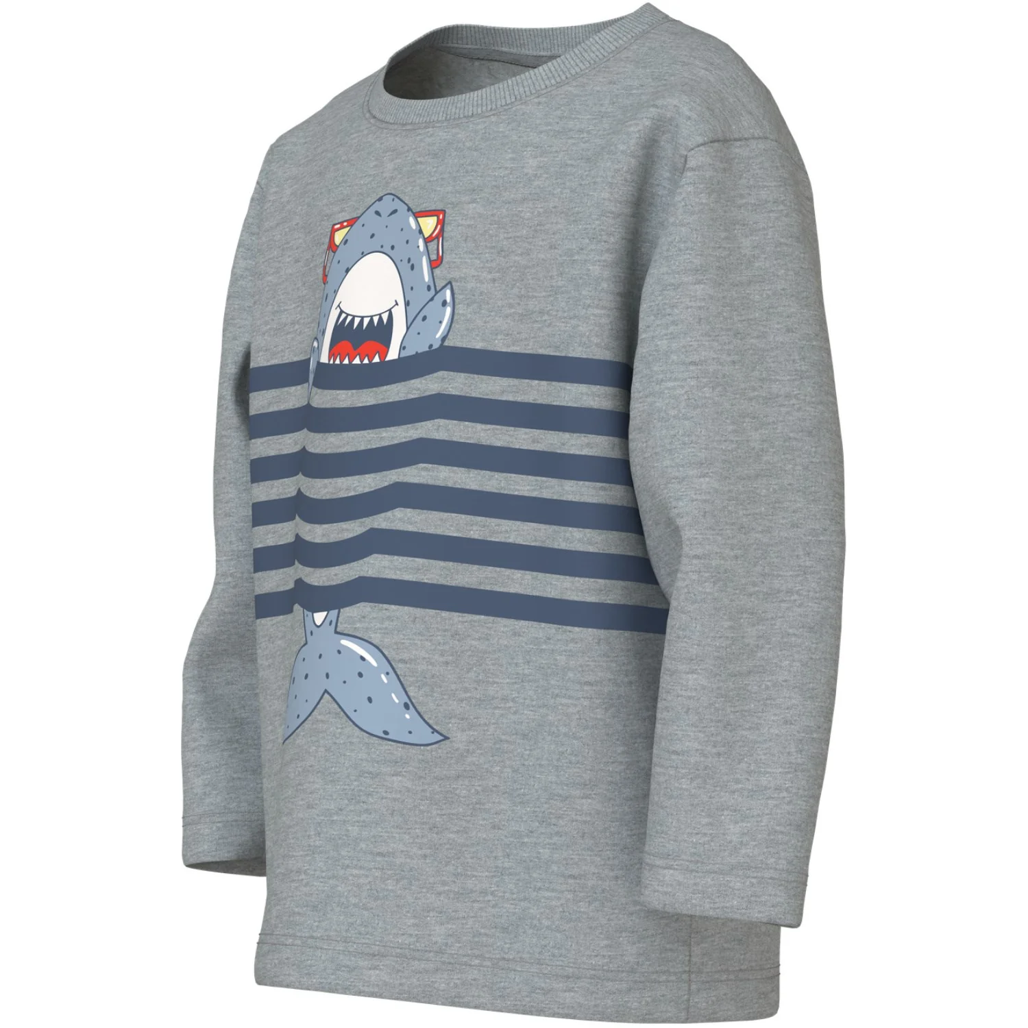 Name It Grey Melange Shark Nmmvilasse Ls Nreg Top - Image 2