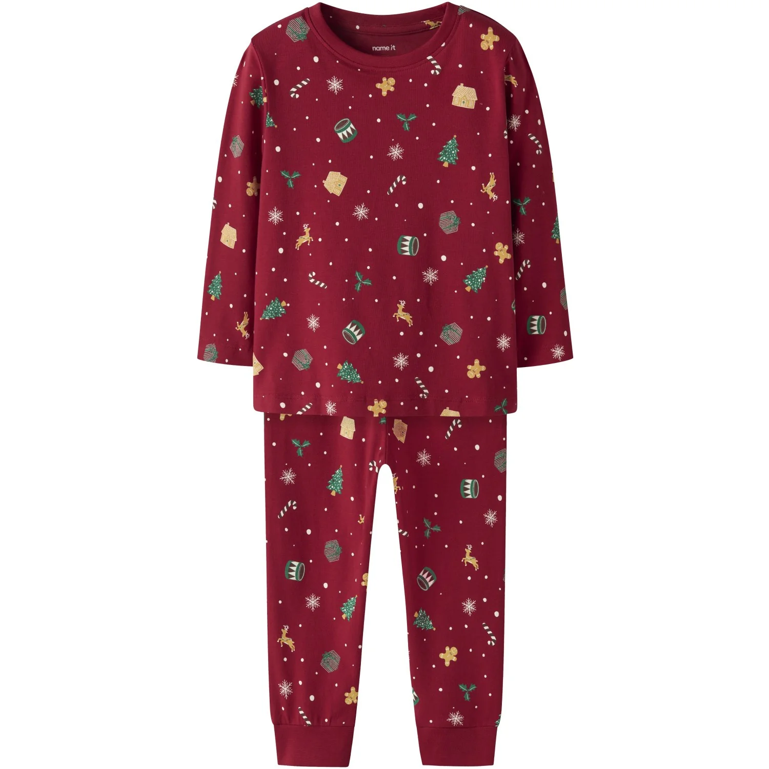 Name It Jule Nattøj sæt Jester Red Xmas AOP