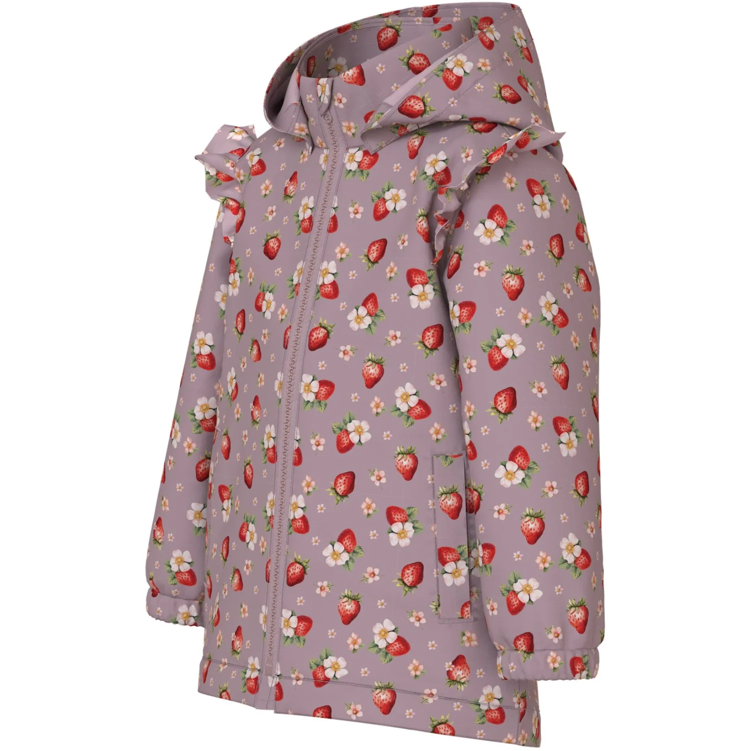 Name It Keepsake Lilac 1 Strawberry Nmfmaxi Jakke Li Flæse Aop - Image 3