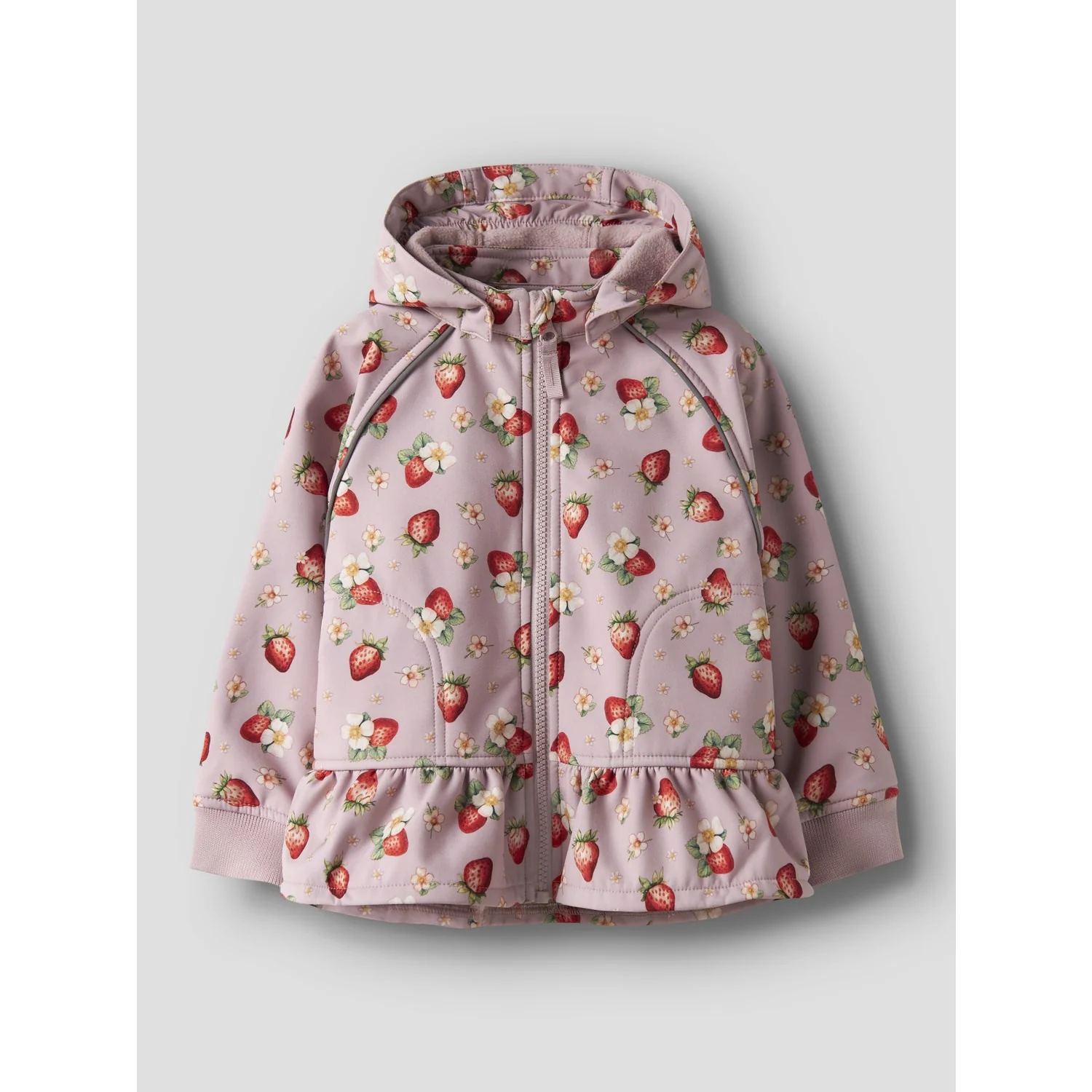 Name It Keepsake Lilac Strawberry Nmfalfa08 Softshell Jakke Peblum Fo - Image 5