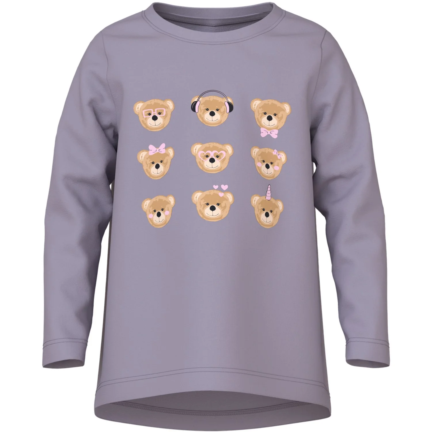 Name It Lavender Gray 3 Teddy Bears Nmfviolet Ls Loose Top