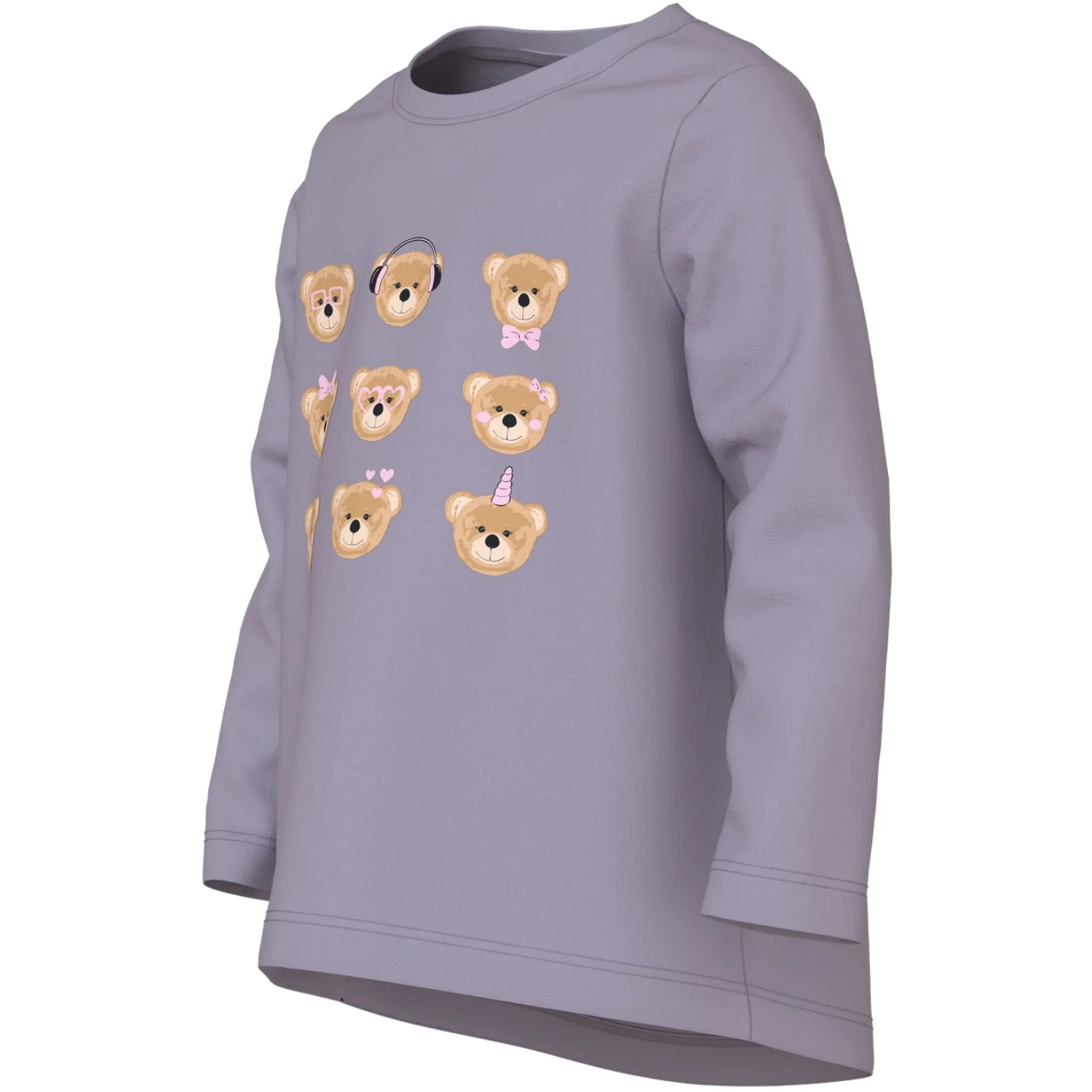 Name It Lavender Gray 3 Teddy Bears Nmfviolet Ls Loose Top - Image 2