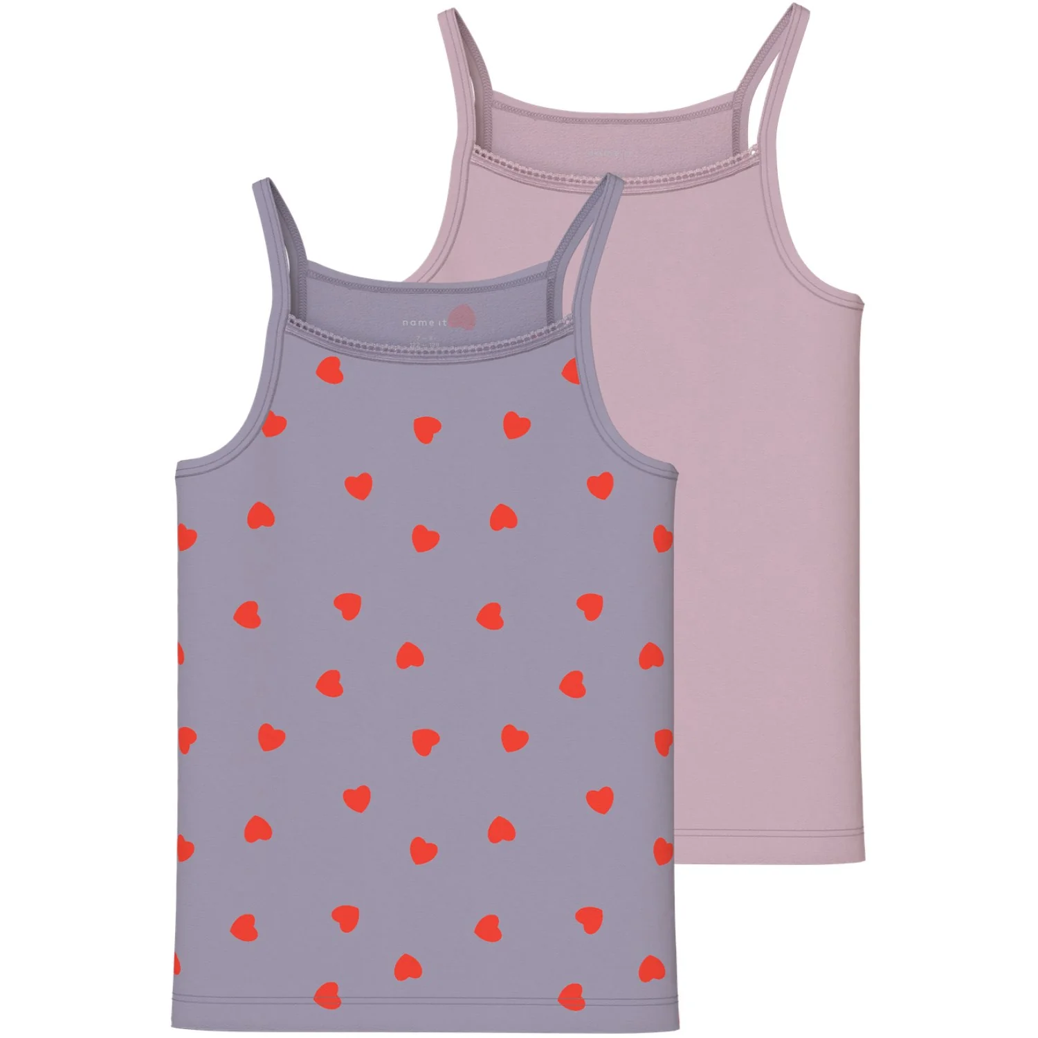 Name It Lavender Gray Nkfstrap Top 2P Lavender Hearts Noos