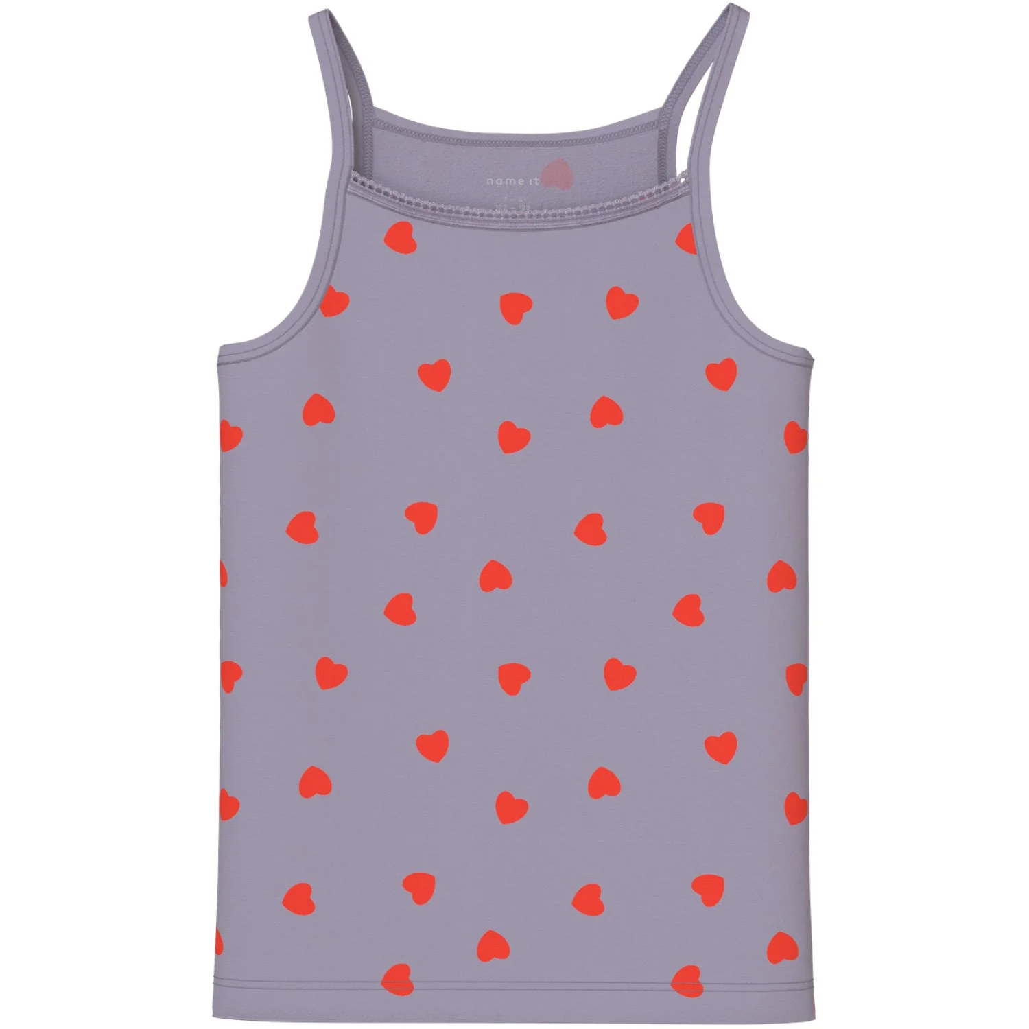 Name It Lavender Gray Nkfstrap Top 2P Lavender Hearts Noos - Image 2
