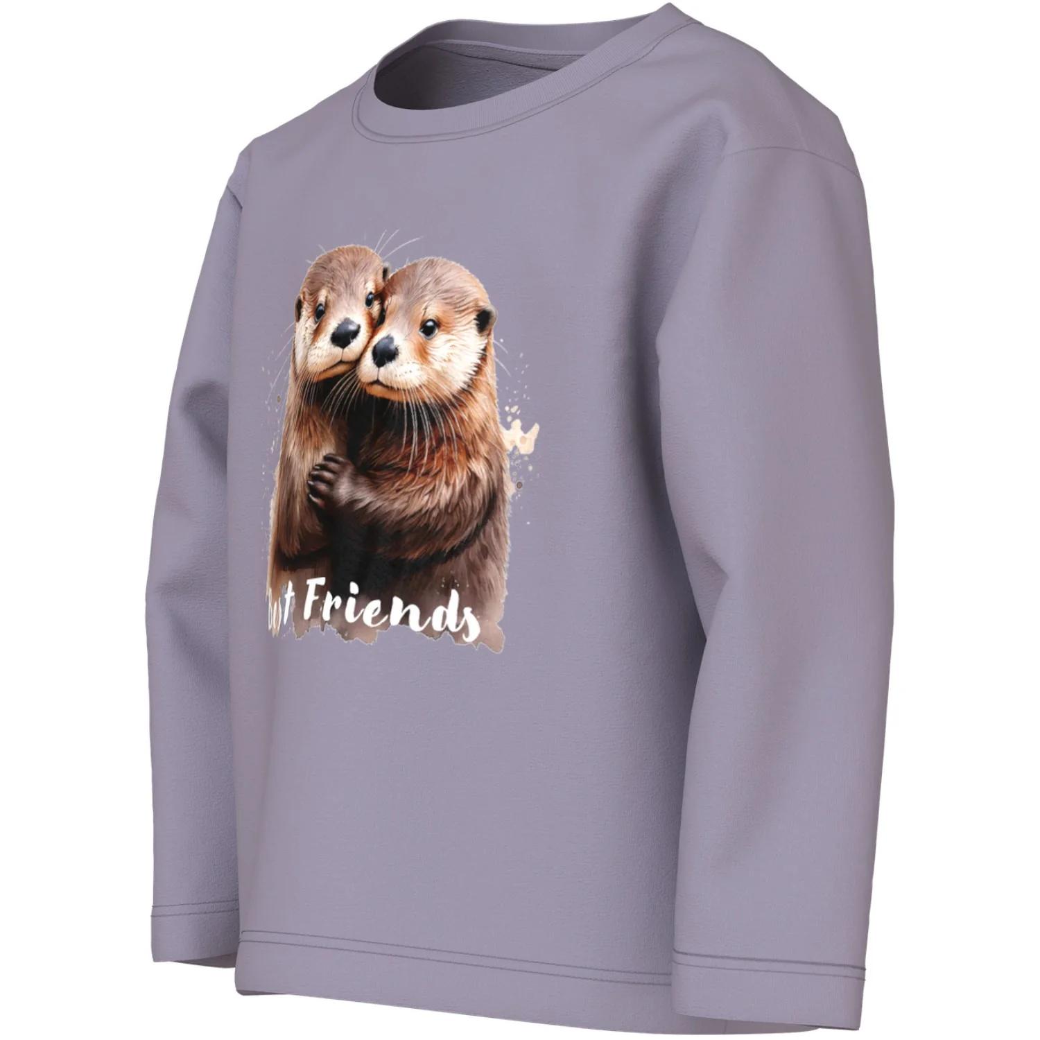 Name It Lavender Gray Otter Friends Nmfvotea Ls Nreg Top - Image 2