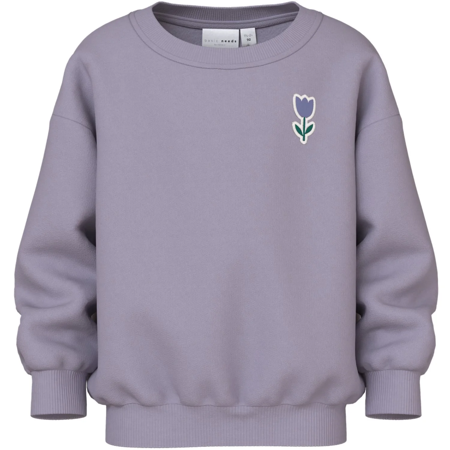 Name It Lavender Gray Tulip Nmfvallene Ls Rlx Sweat Bru