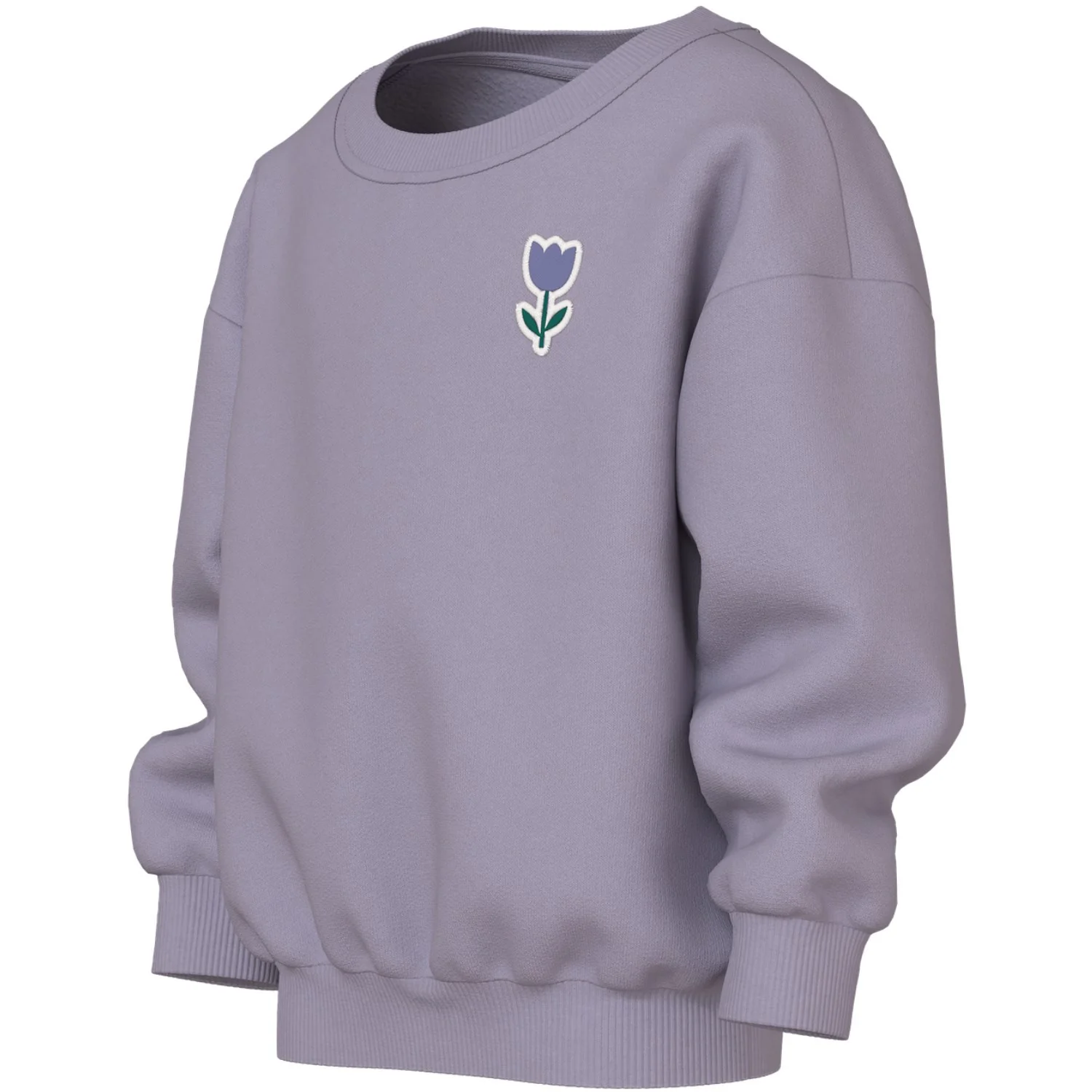 Name It Lavender Gray Tulip Nmfvallene Ls Rlx Sweat Bru - Image 2