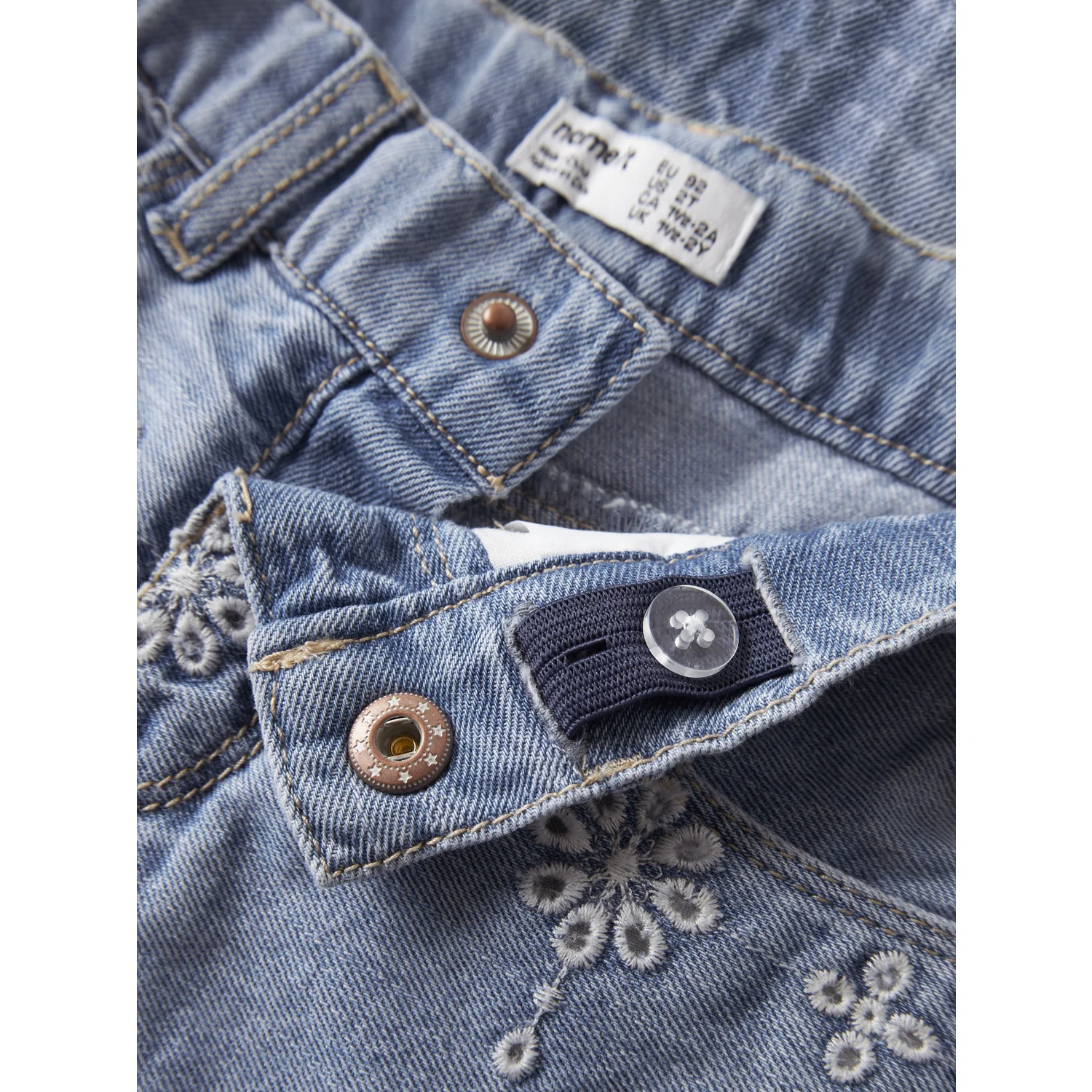 Name It Light Blue Denim Anglaise Nmfrose Mom Dnm Anglai Shorts 1026-Ov H - Image 3
