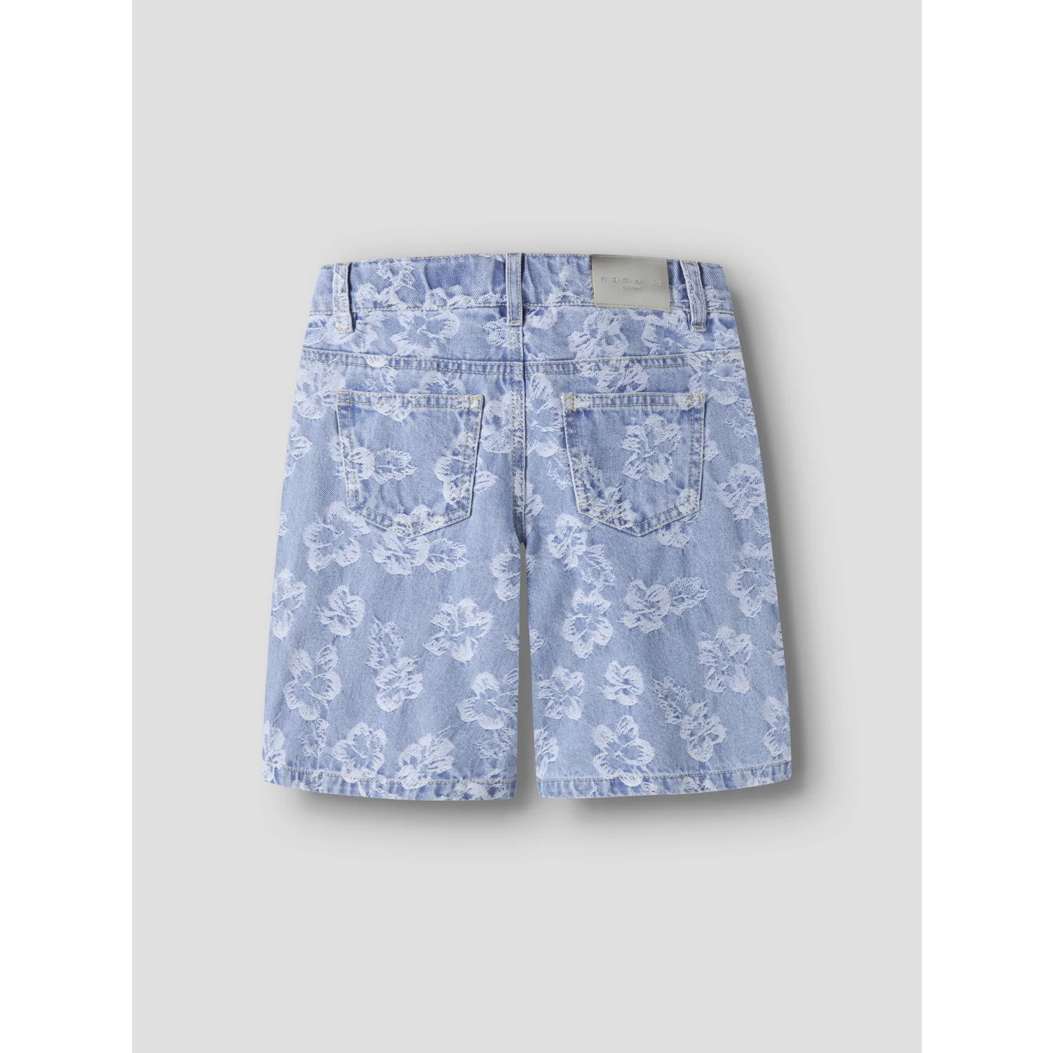 Name It Light Blue Denim Flowers Nkfrose Dnm Jacq Long Shorts 2440-Ja H - Image 2