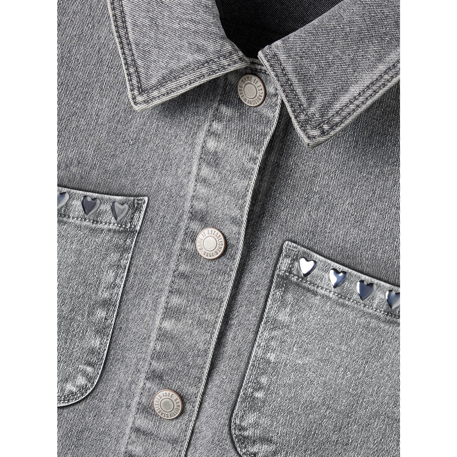 Name It Light Grey Denim Heart Studs Nkfeverlyn Dnm Schaket 5503-Ya N - Image 4