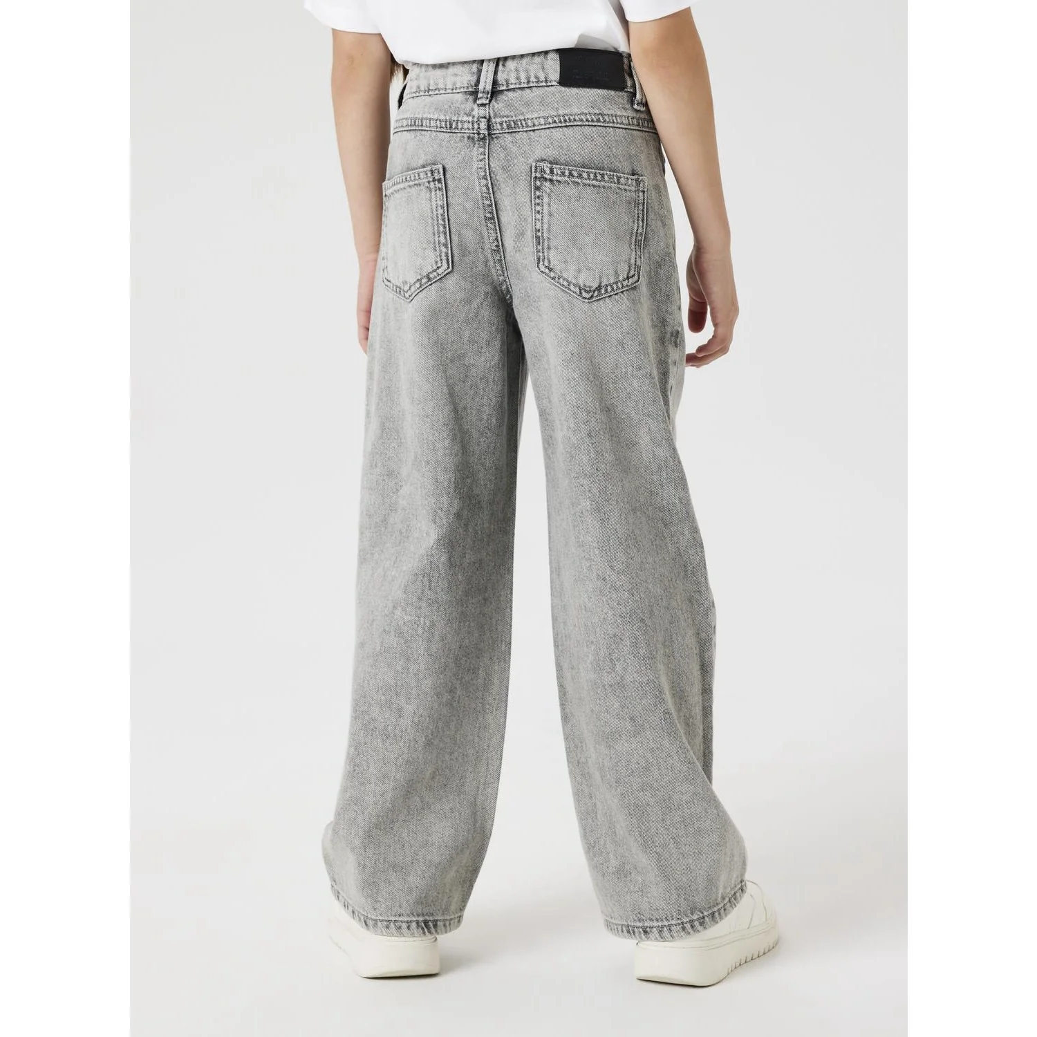 Name It Light Grey Denim Nkfrose Hw Wide Jeans Destr 1411-Be Noos - Image 3