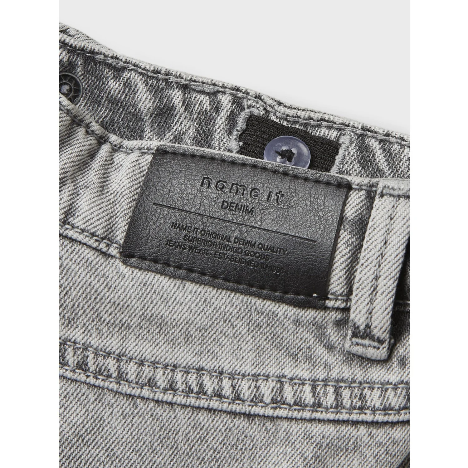 Name It Light Grey Denim Nkfrose Hw Wide Jeans Destr 1411-Be Noos - Image 4