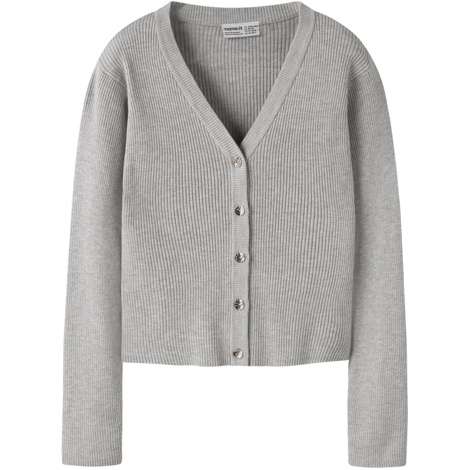 Name It Light Grey Melange Nkflarenlise Xsl Ls Strik Card