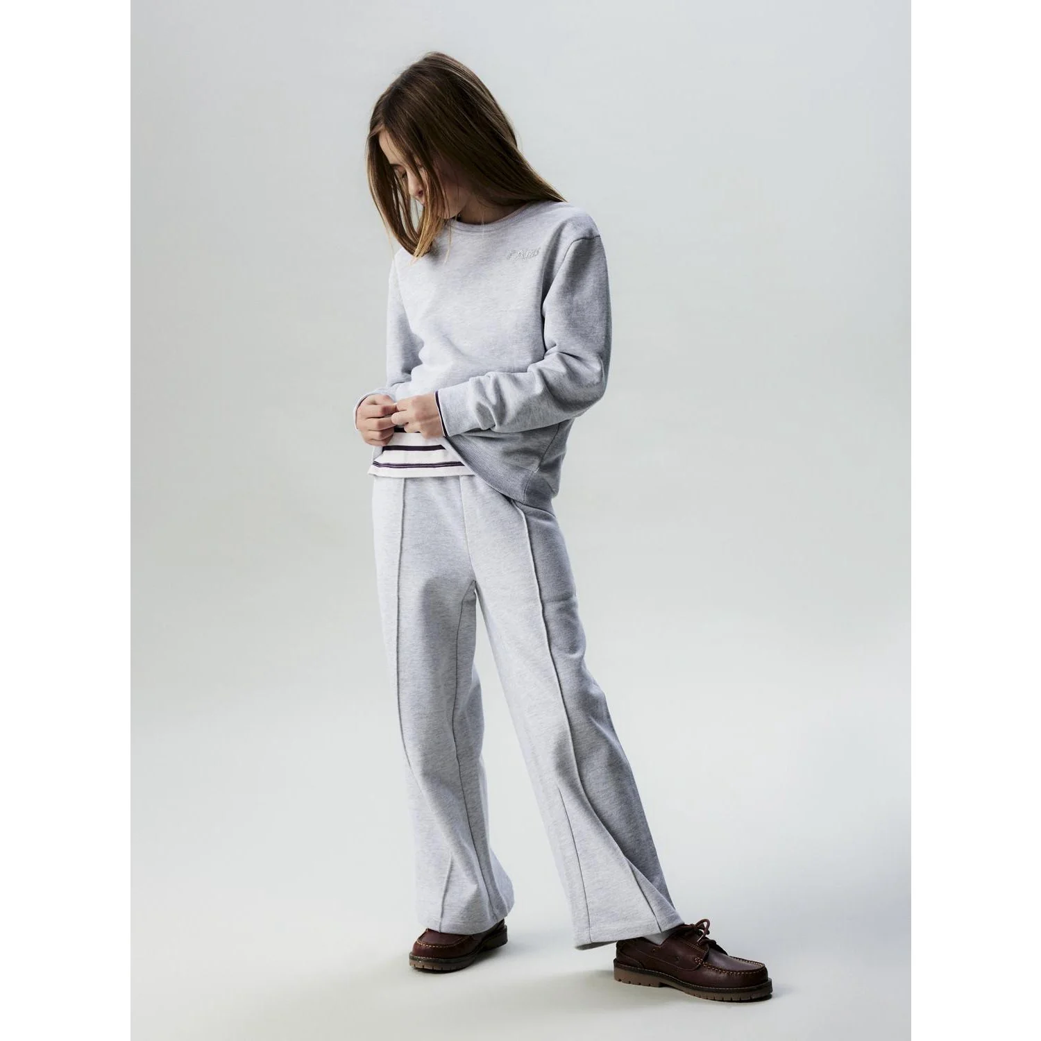 Name It Light Grey Melange Nkftilde Sweat Wide Bukser Unb Pb - Image 2