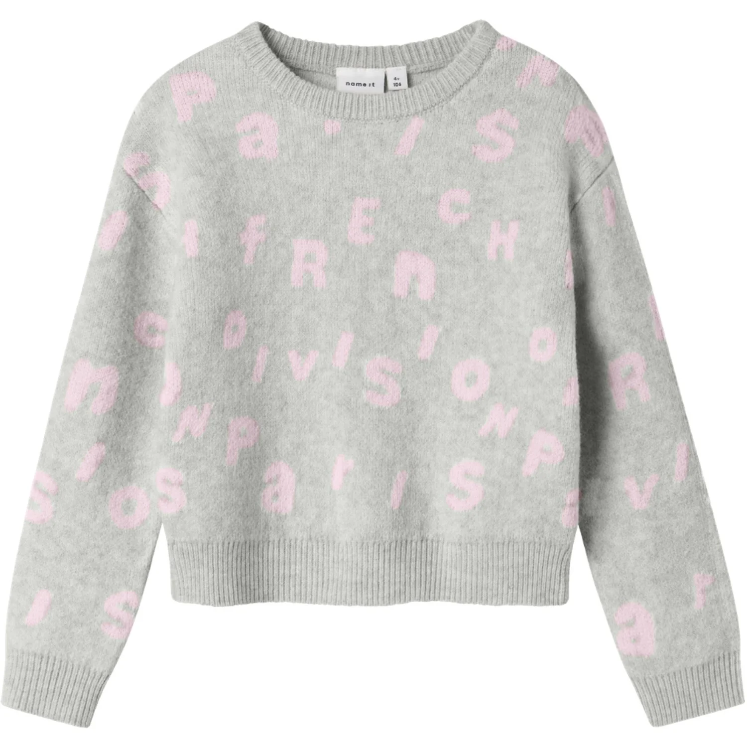 Name It Light Grey Melange Nmfoline Ls Strik Bf