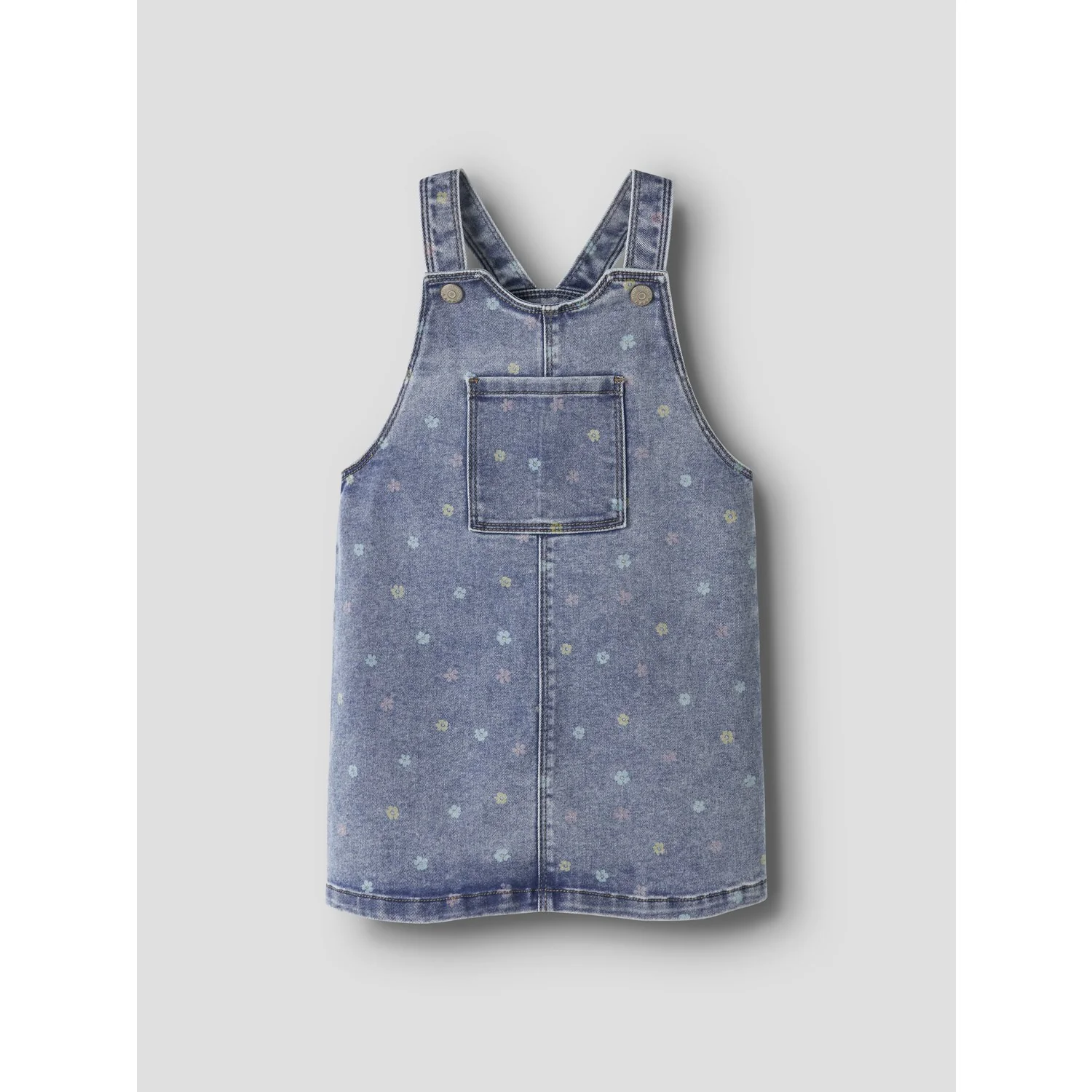 Name It Medium Blue Denim Flower Nmfrosa Kort Dnm Bibskirt 3555-On Noos - Image 5
