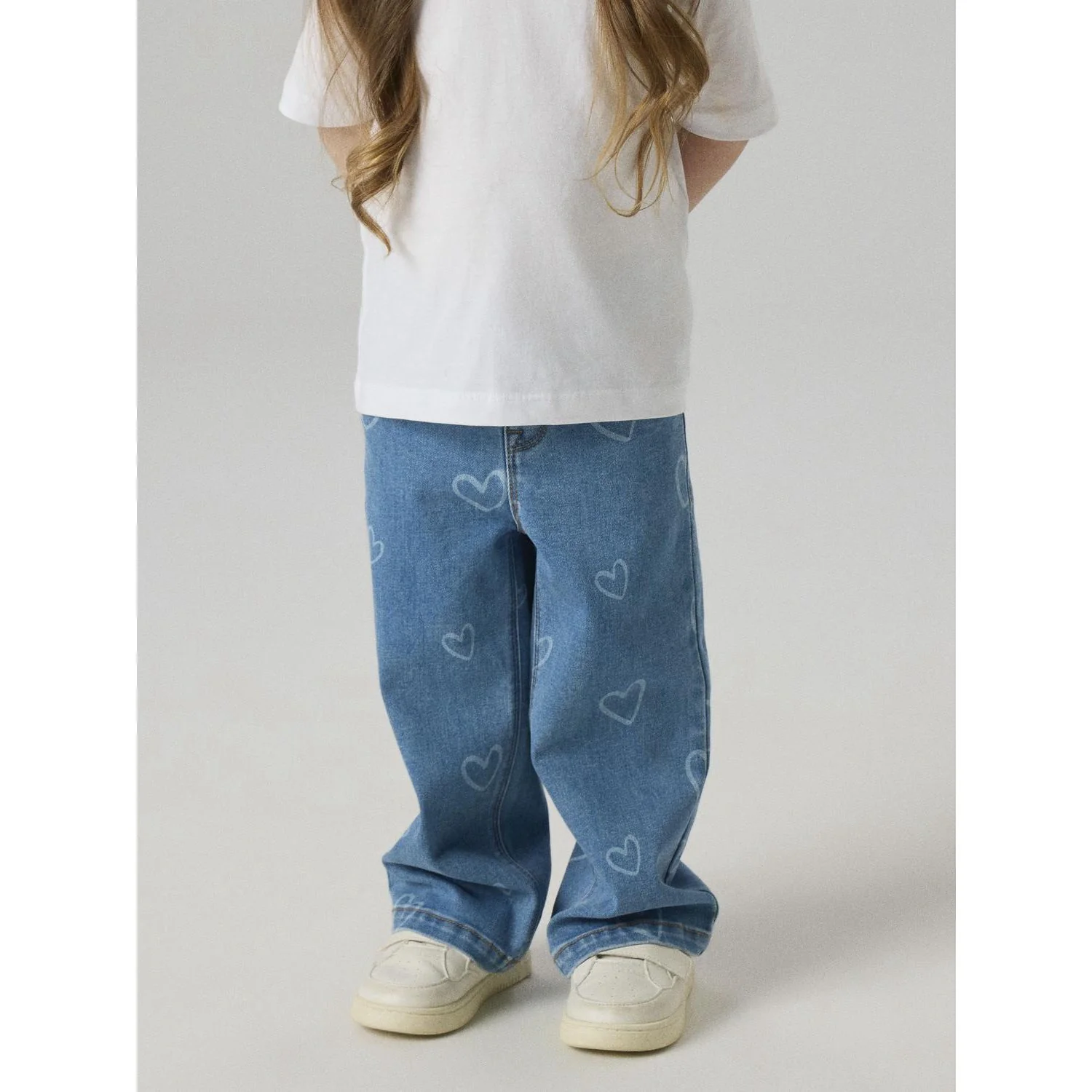 Name It Medium Blue Denim Heart Nmfrose Wide Aop Jeans 4044-On Noos - Image 5