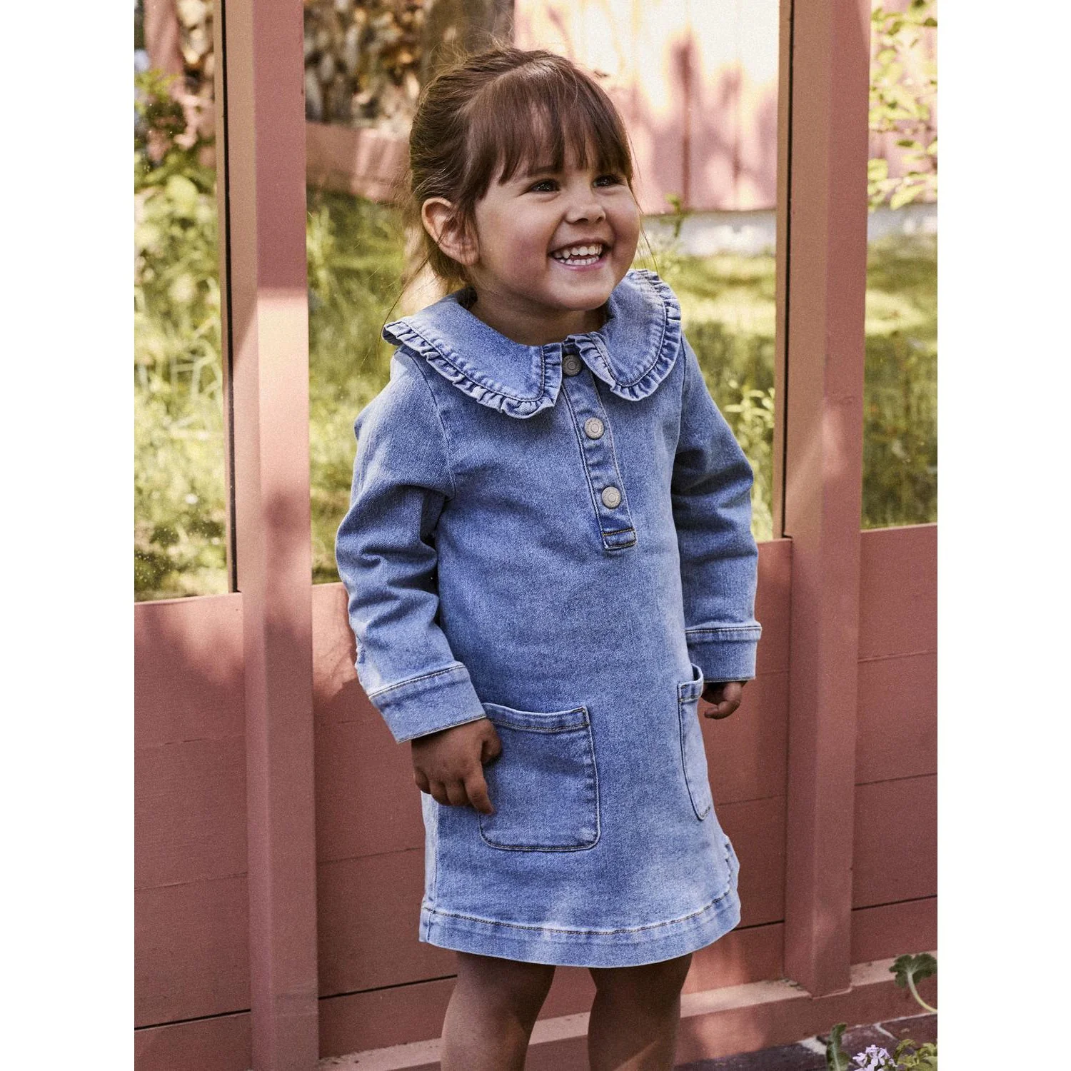 Name It Medium Blue Denim Nmfgia Dnm Ls Kjole 2221-Iz D - Image 3