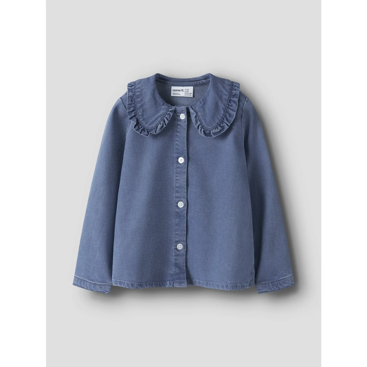 Name It Medium Blue Denim Nmfluna Ls Dnm Skjorte 4468-Yb - Image 4