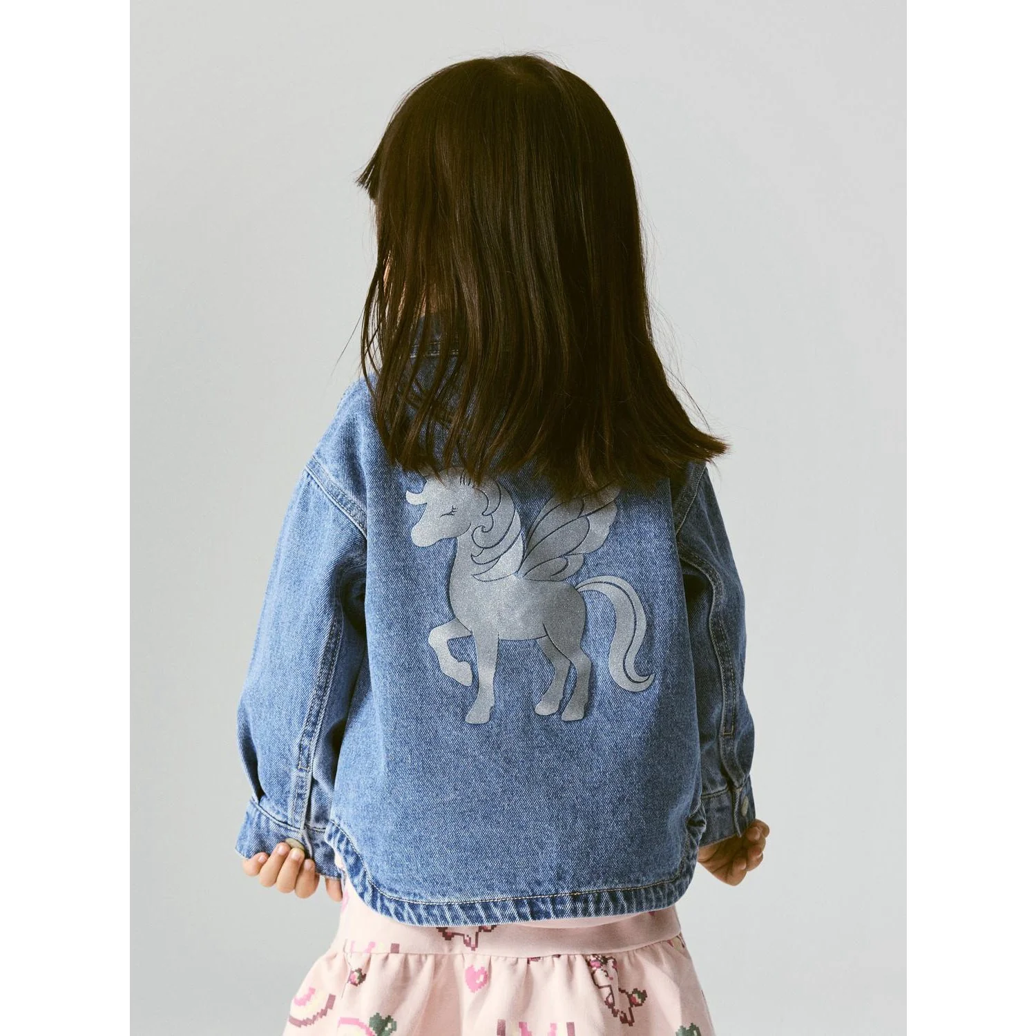 Name It Medium Blue Denim Unicorn Glitter Nmfluna Glitter Dnm Jakke 4577-Im L - Image 4