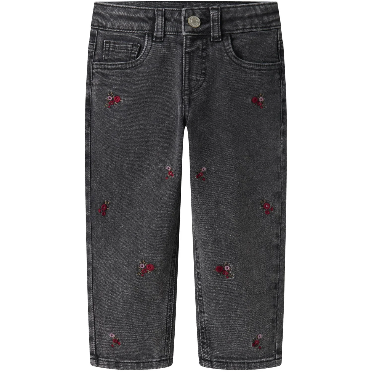 Name It Medium Grey Denim Flower Emb Nmfbella Mom Emb Jeans 1224-sm Noos