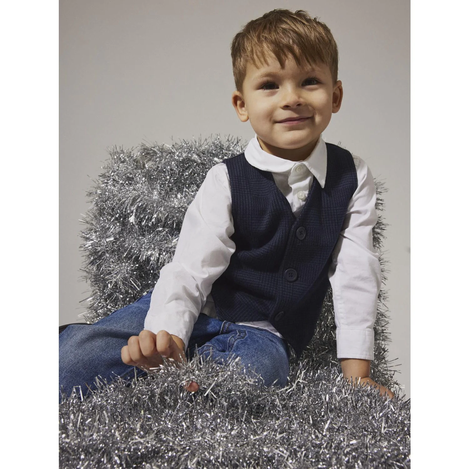 Name It Navy Blazer Check Nmmrobino Vest Unb - Image 3