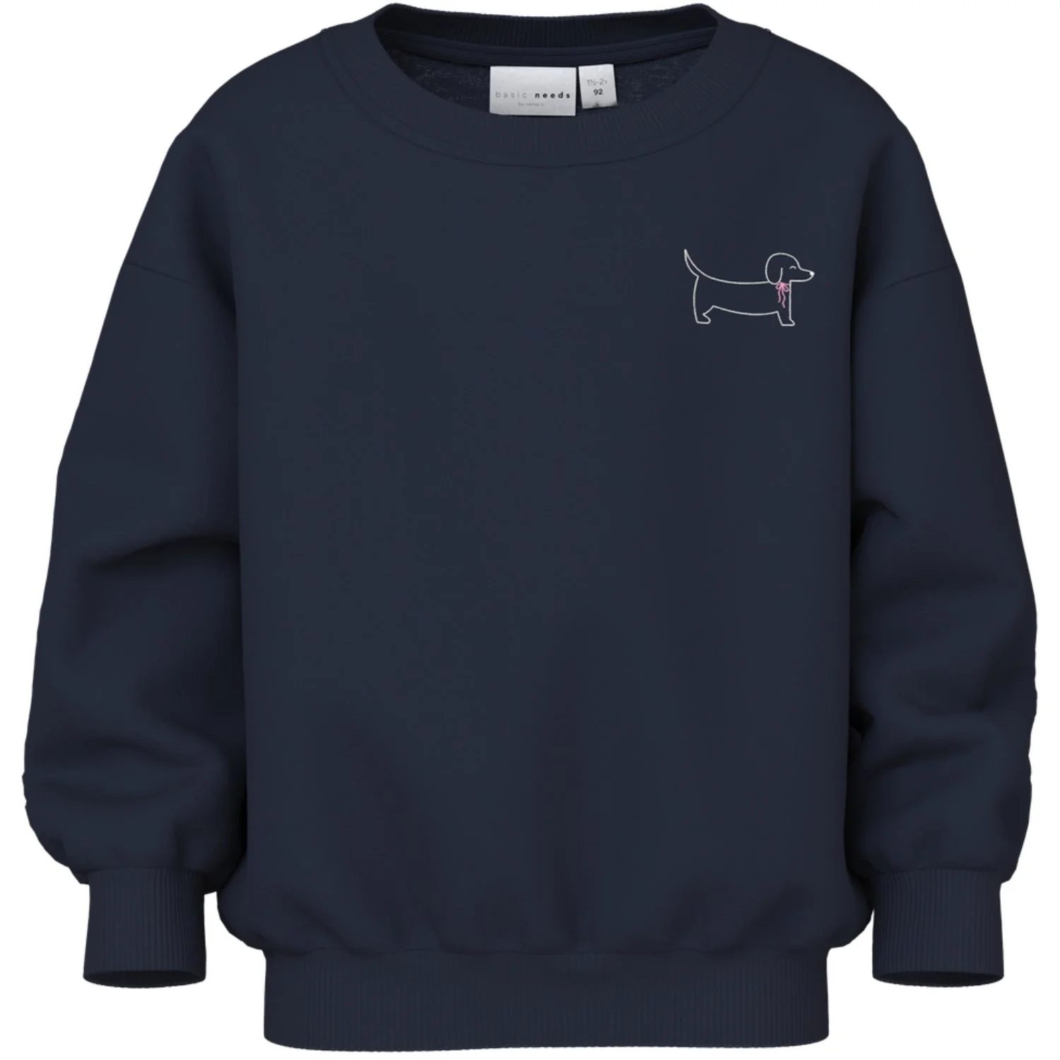 Name It Navy Blazer Dog Bow Nmfvallene Ls Rlx Sweat Unb