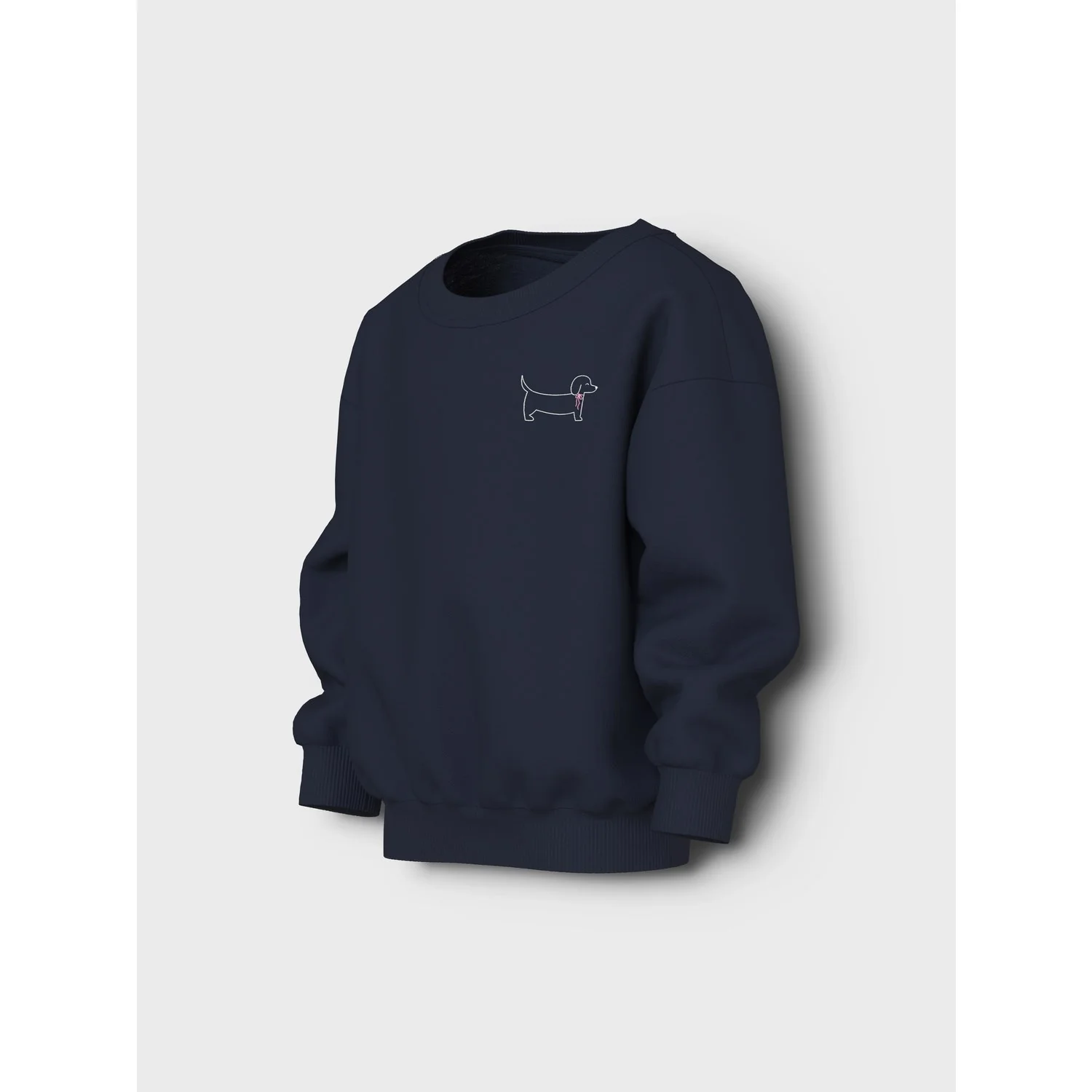 Name It Navy Blazer Dog Bow Nmfvallene Ls Rlx Sweat Unb - Image 2