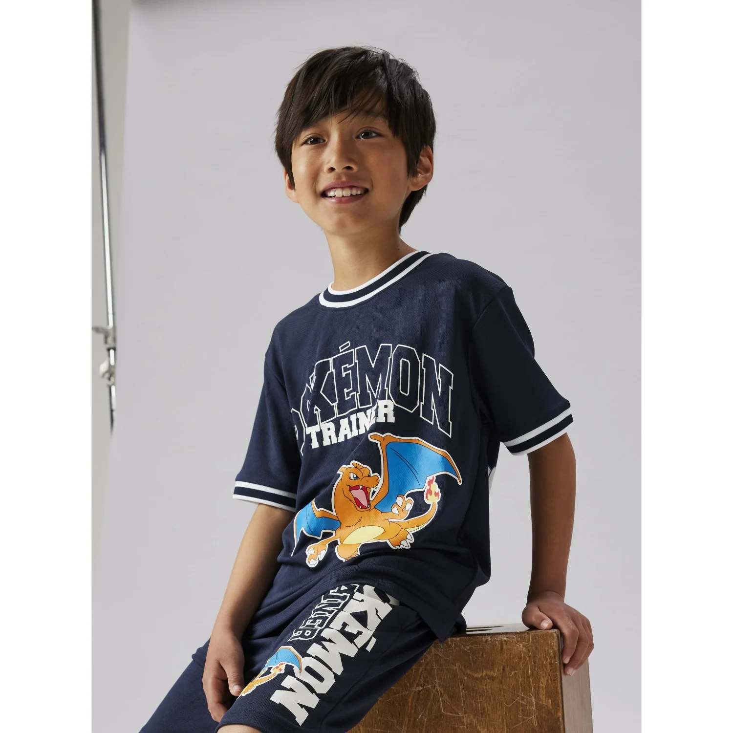 Name It Navy Blazer Nkmmoris Pokemon Nreg Poly Ss Top Sky - Image 3