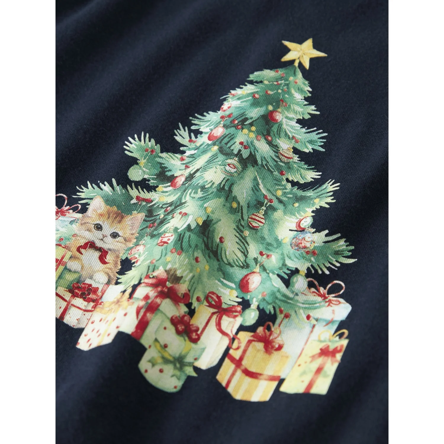 Name It Navy Blazer Xmas Tree Cat Nmfvosmas Ls Nreg Top - Image 2