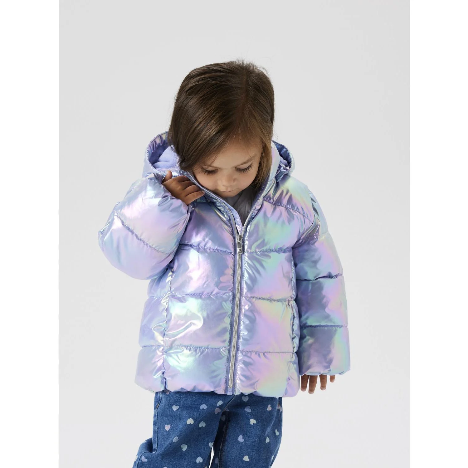 Name It Pastel Lilac Nmfmolina Puffer Jakke Shiny - Image 3