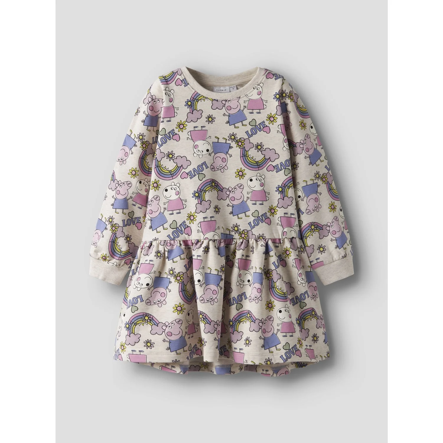 Name It Peyote Melange Nmfdarma Peppa Ls Swe Kjole Bru Cplg - Image 3