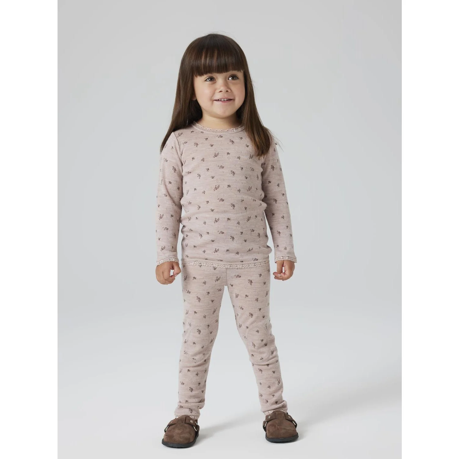 Name It Shadow Gray Small Flowers Nmfwang Uld Needle Ls Top Noos - Image 8