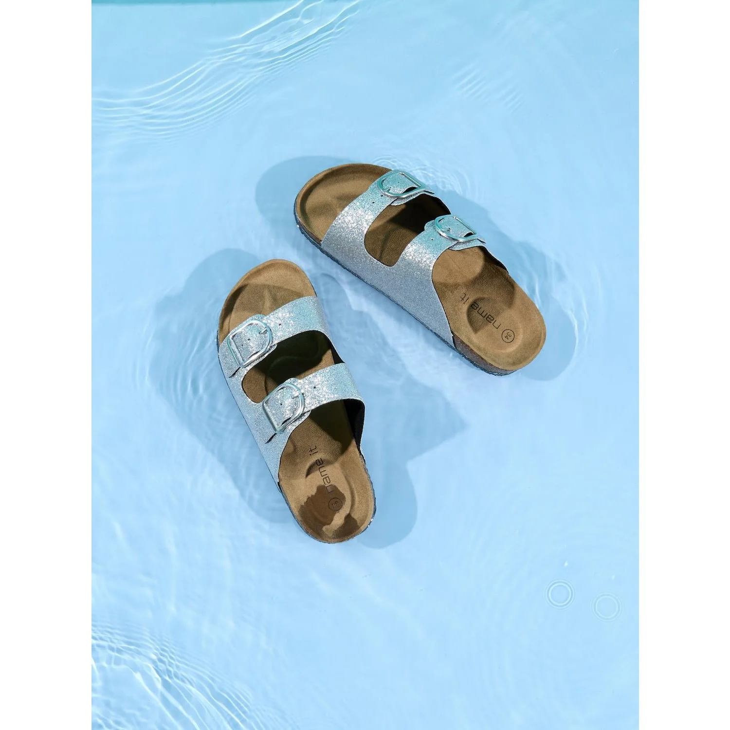 Name It Silver Glitter Nkfflora Sandal - Image 2