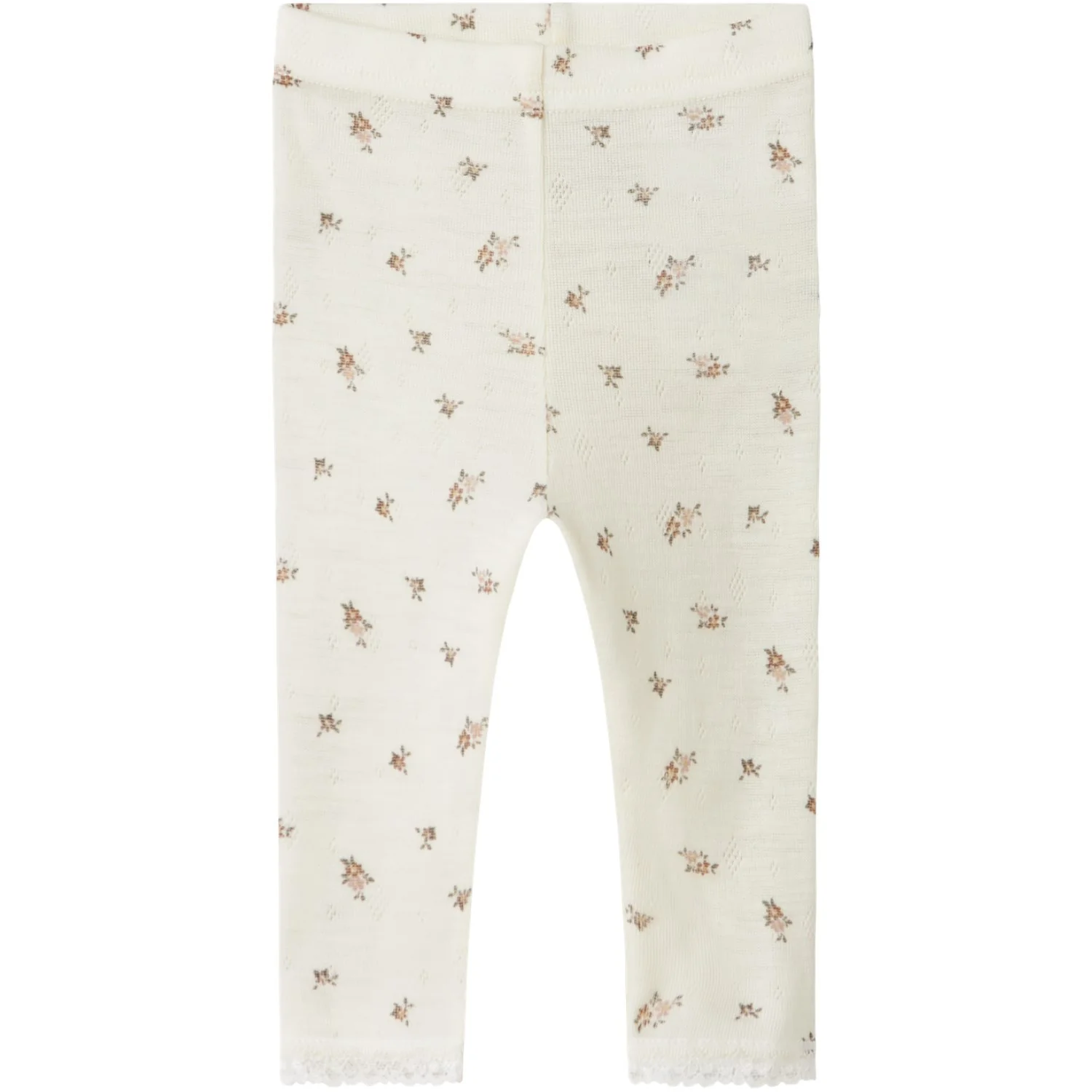 Name It Snow White Small Flowers Nbfwang Uld Needle Leggings Noos