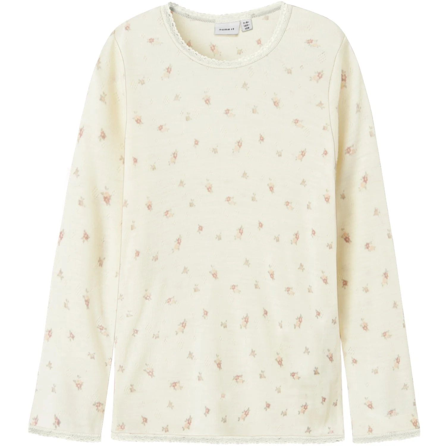 Name It Snow White Small Flowers Nkfwang Uld Needle Ls Top