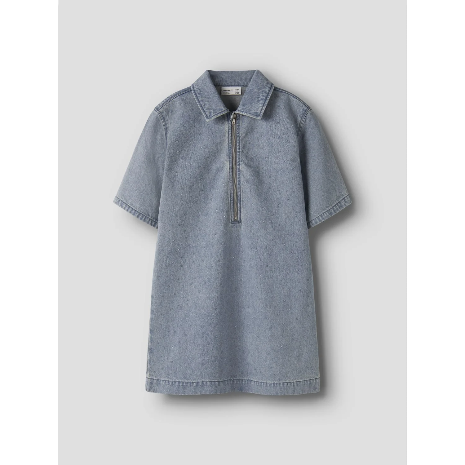 Name It Special Blue Grey Denim Nkfrain 2/4 Loose Dnm Kjole 4577-Im - Image 2