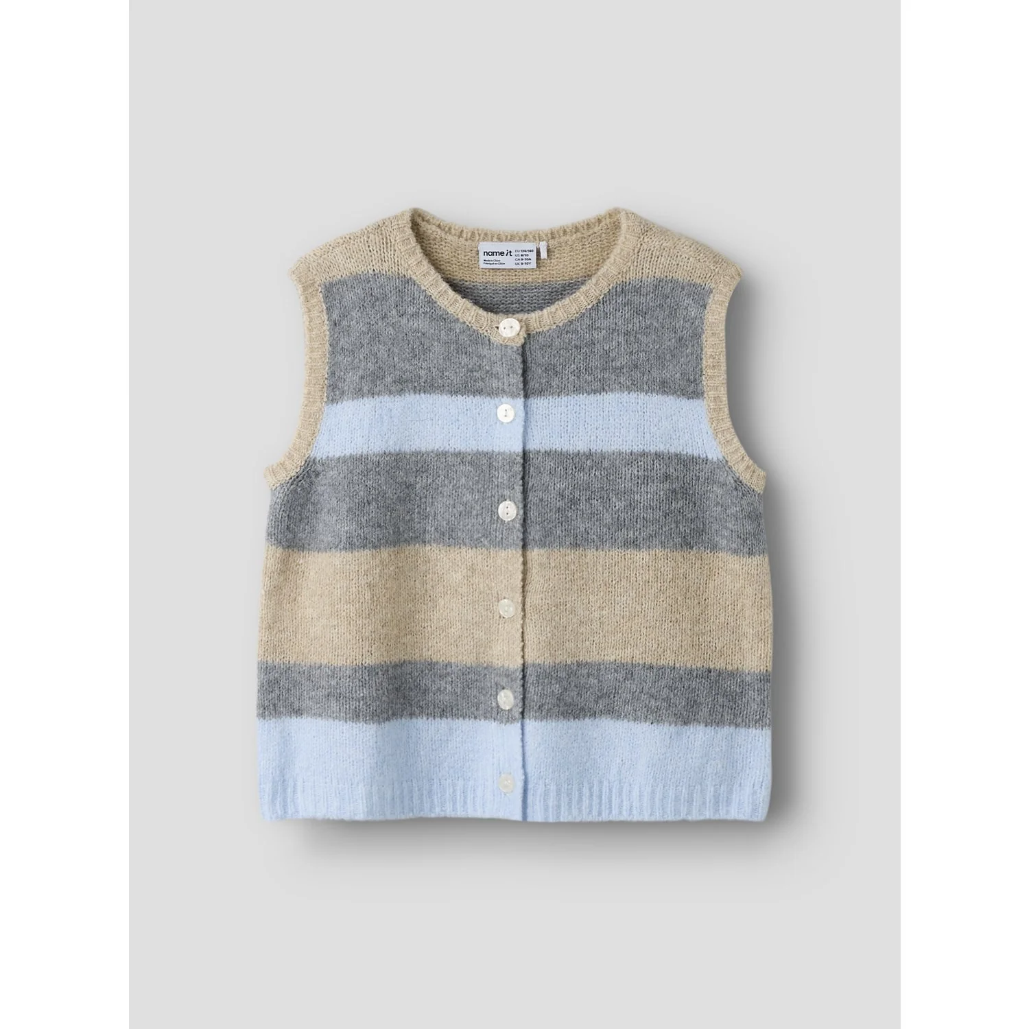 Name It Subdued Blue Nkfluci Loose Strik Vest - Image 2