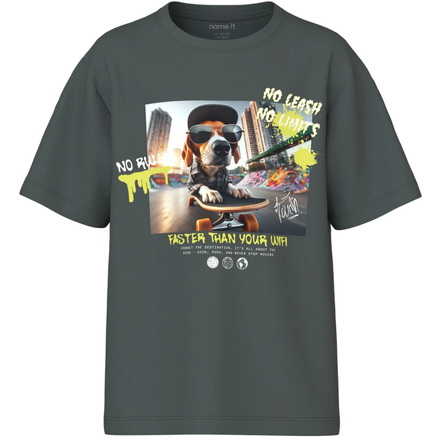 Name It Urban Chic Skatter Dog Nkmvoto Ss Nreg Top