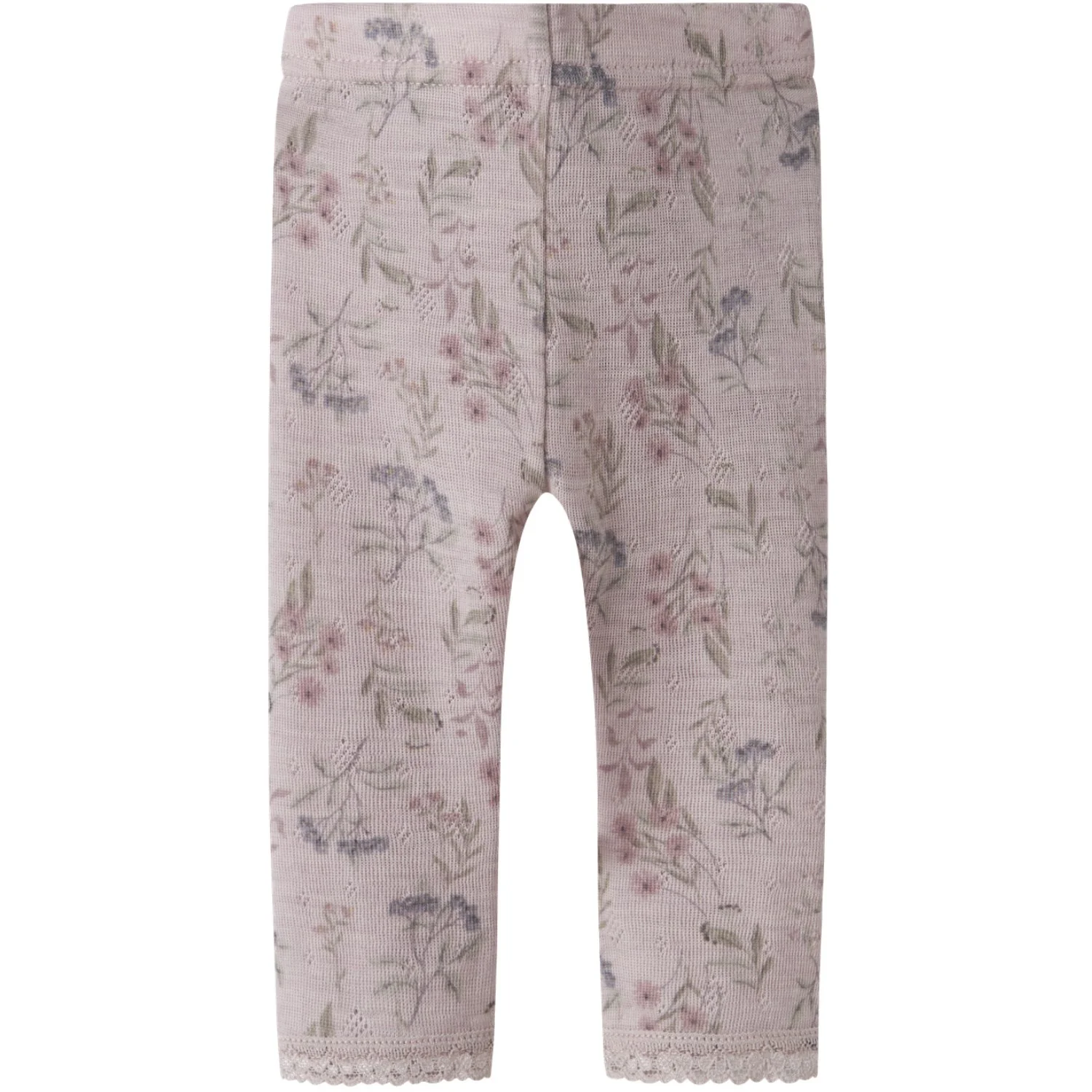 Name It Violet Ice Flowers And Leafs Nbfwang Uld Needle Leggings Noos