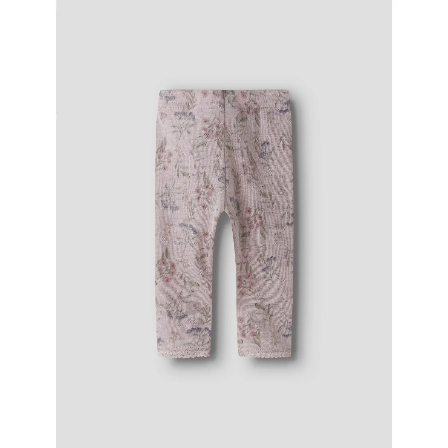 Name It Violet Ice Flowers And Leafs Nbfwang Uld Needle Leggings Noos - Image 4