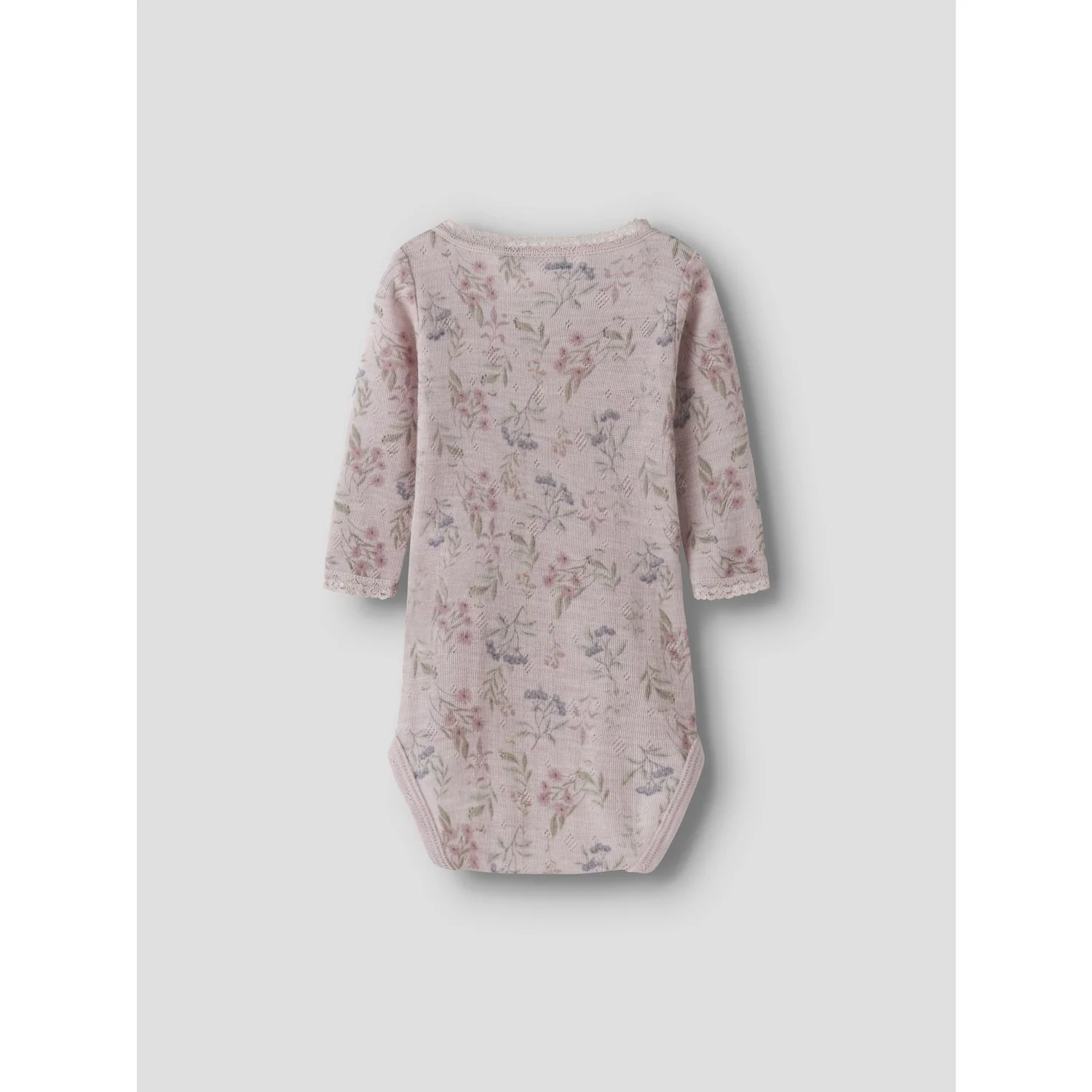 Name It Violet Ice Flowers + Leafs Nbfwang Uld Needle Ls Body Noos - Image 4
