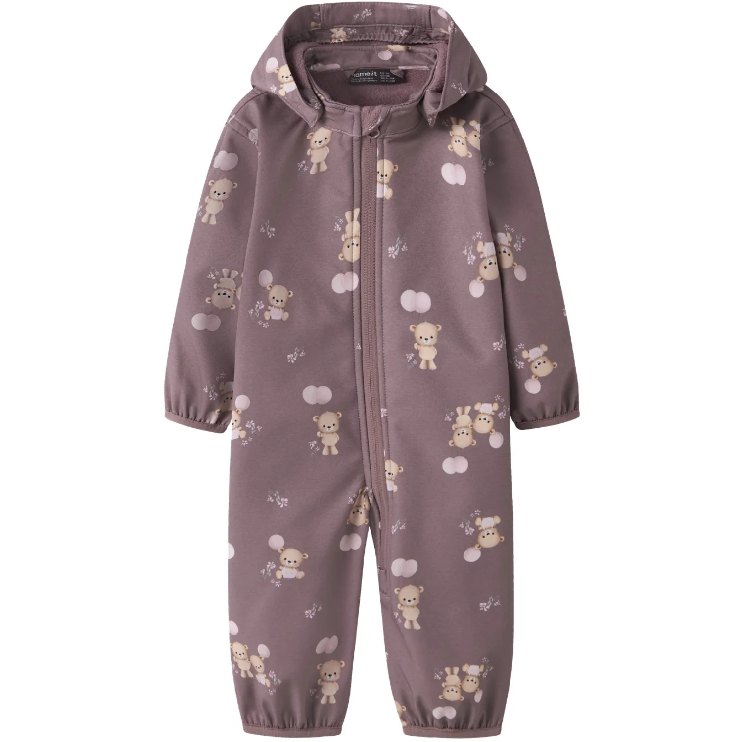 Name It Wistful Mauve Balloon Teddy Nbfalfa08 Softshell Dragt AOP Fo