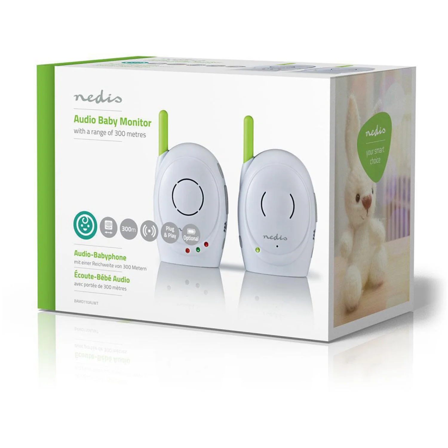 Nedis White/Green Wireless Babyalarm - Image 6
