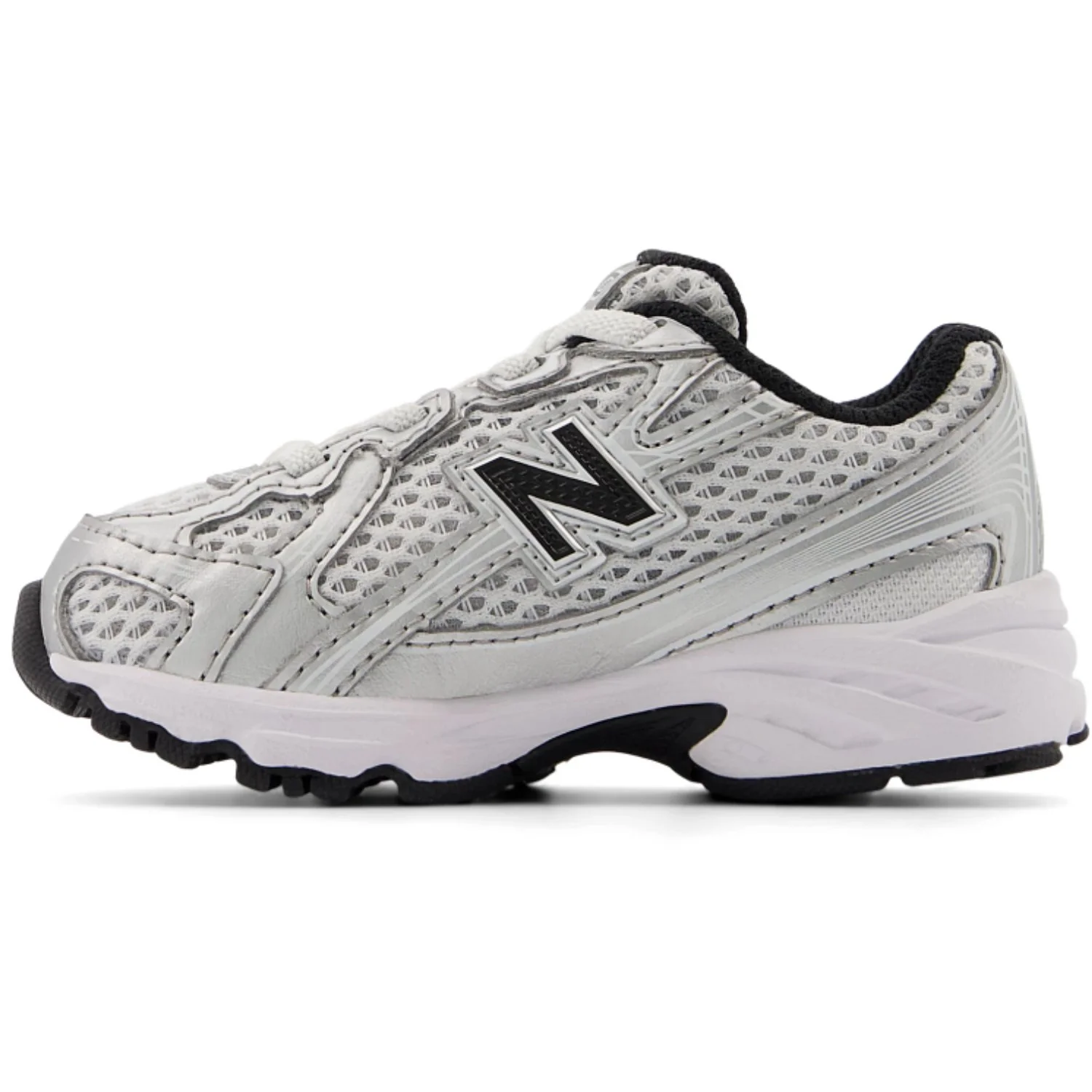 New Balance Silver Metallic 740 Kids Bungee Lace Sneakers - Image 8